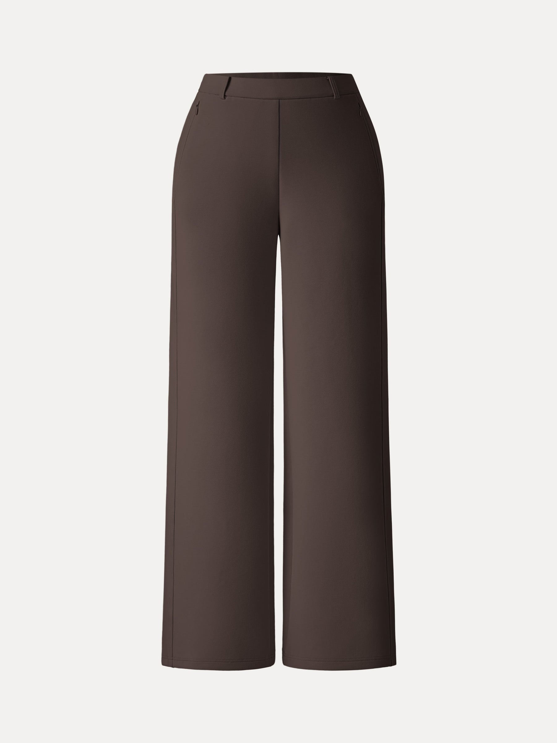 Stretch Cotton Blend Slimming High Rise Wide Leg Pant