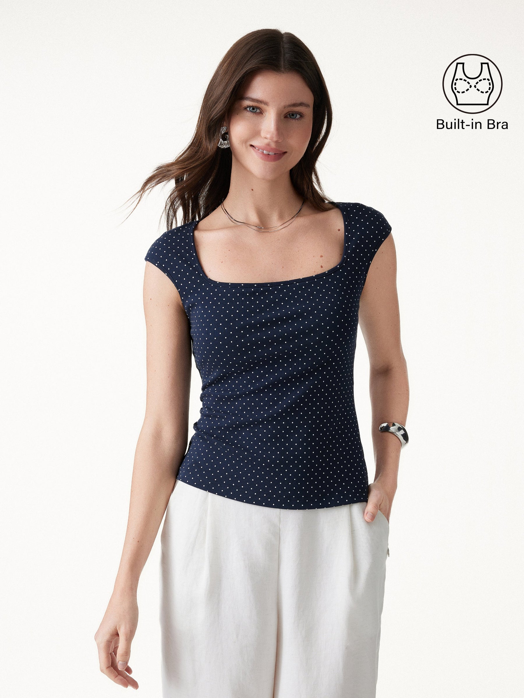 Polka Dots Square Neck Bra Top