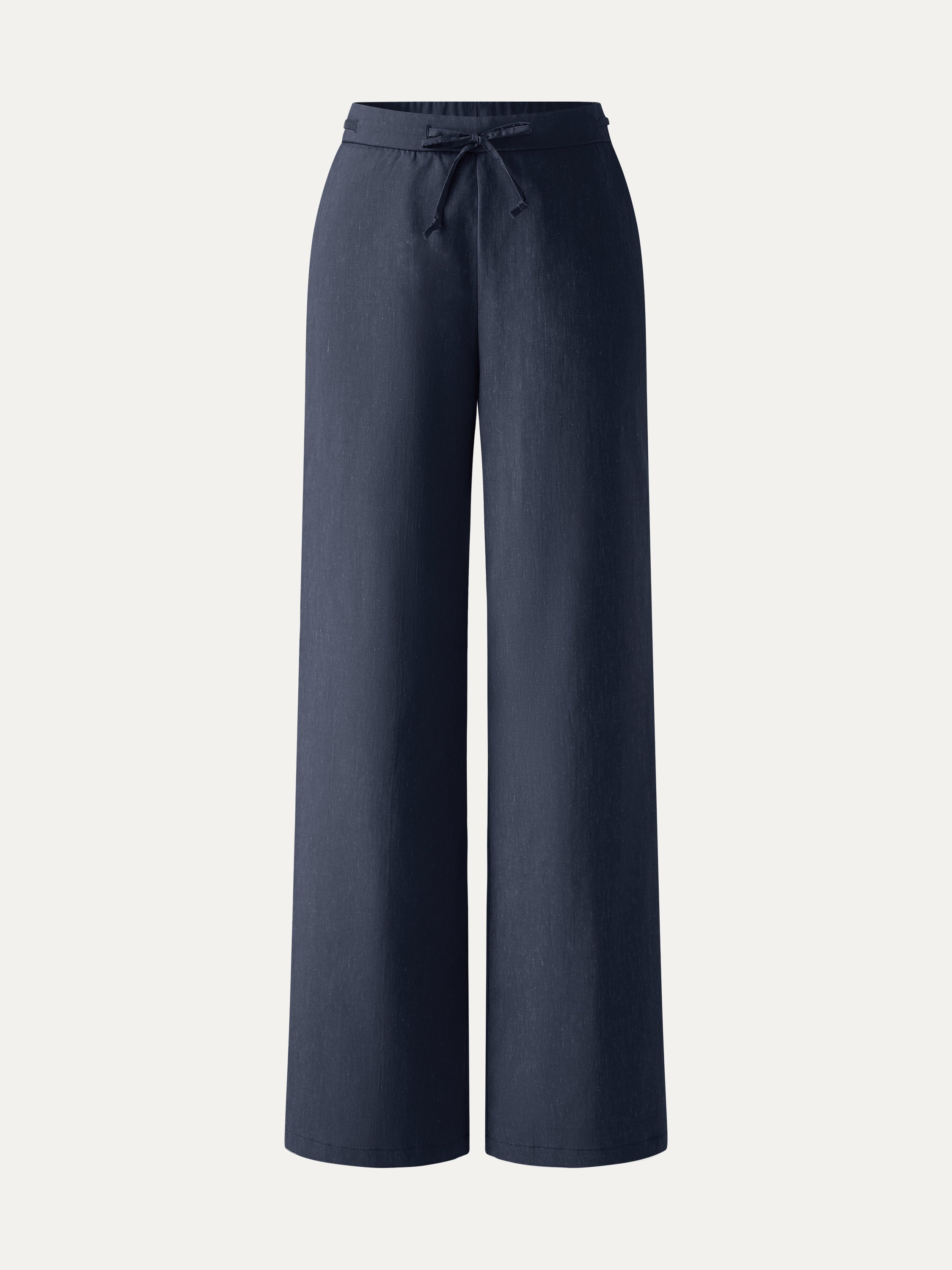 Linen Drawstring Wide Leg Pant with Pockets