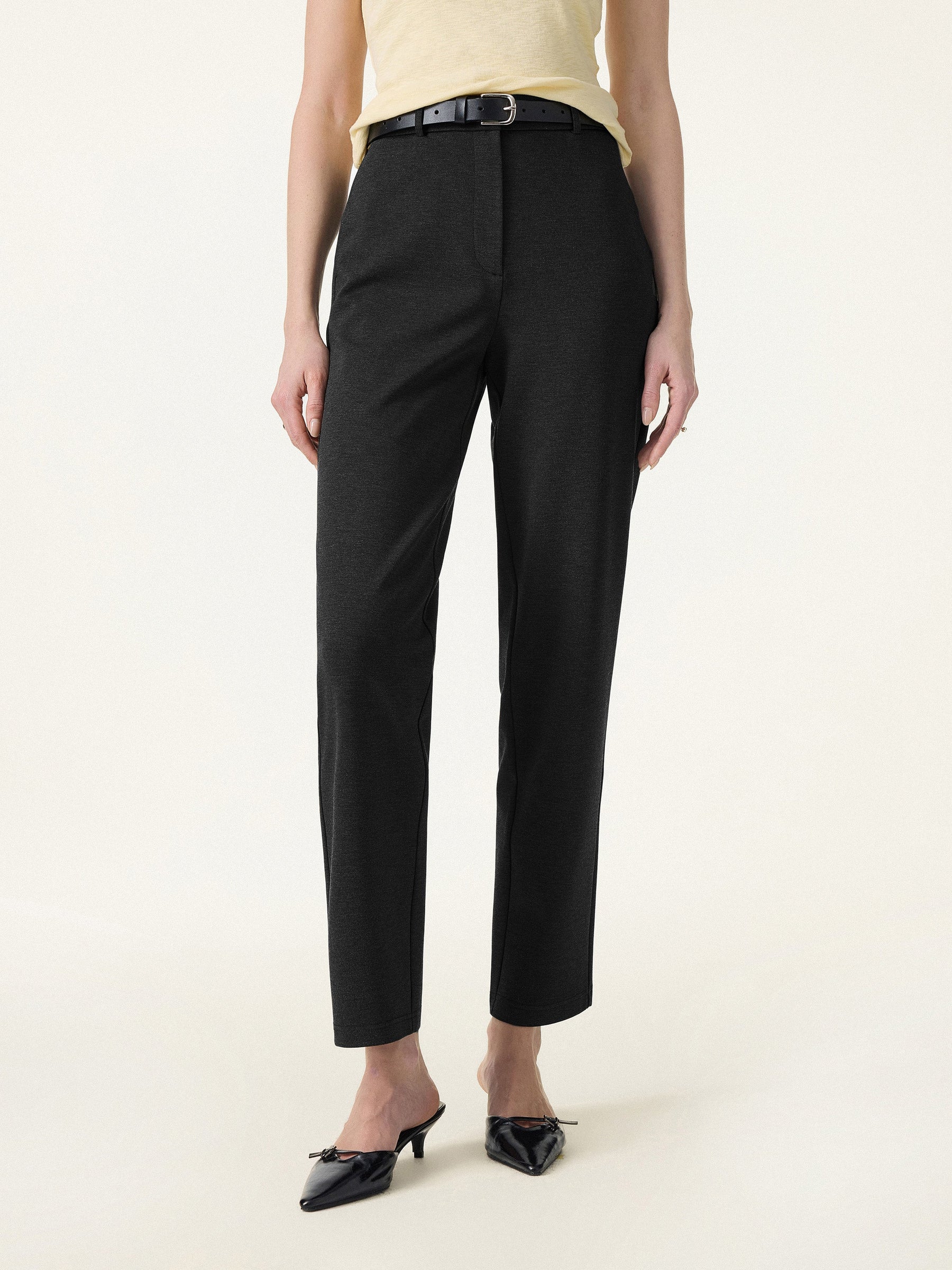 4-Way Stretch High Rise Tapered Leg Pant with Pockets