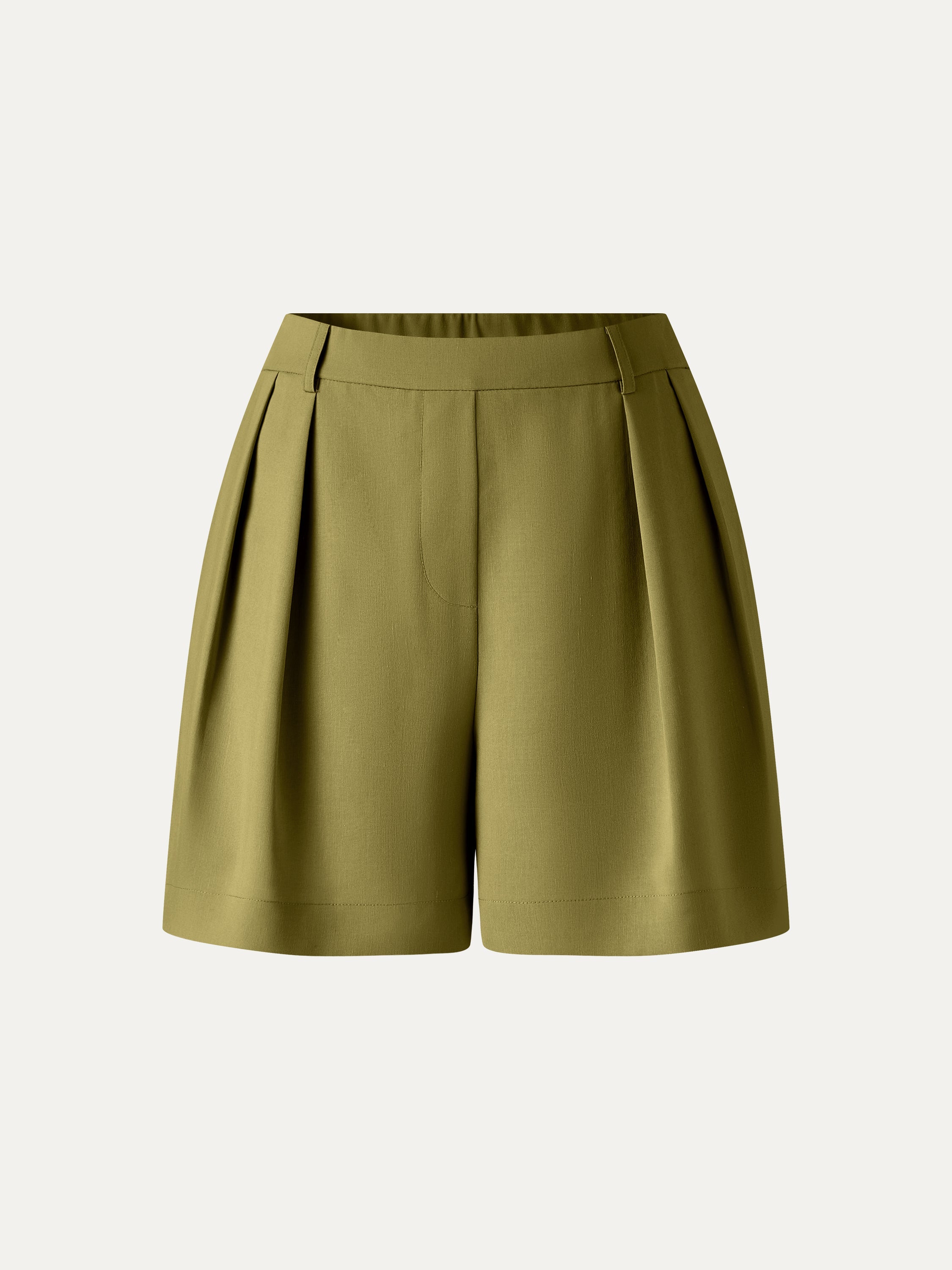 Lyocell-Linen Tailored Shorts with Pockets