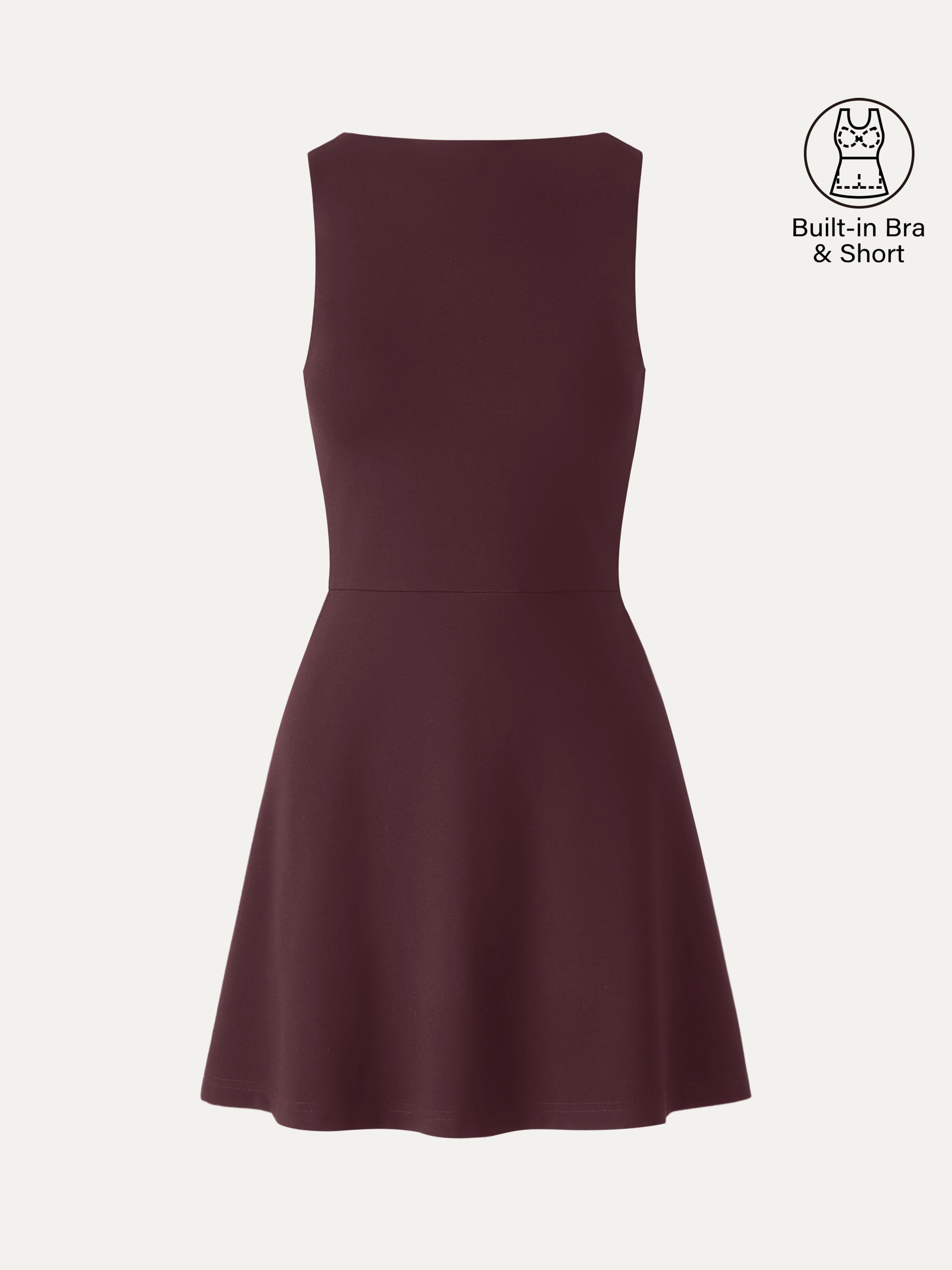 Classy Boatneck Fit-and-Flare Mini Bra Dress