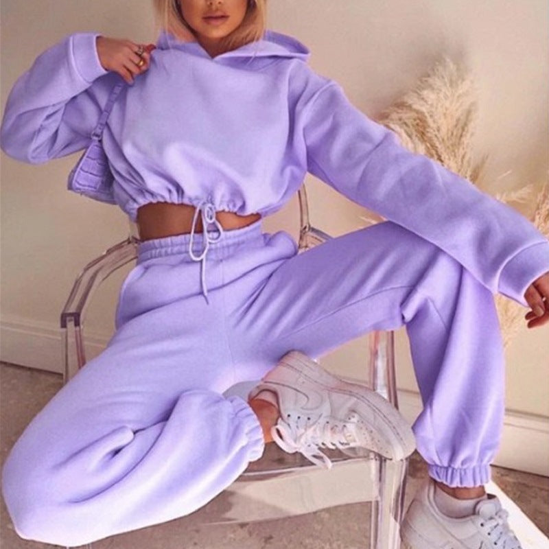 Women's 2 Piece Tracksuit Set - Long Sleeve Hoodie & Trousers