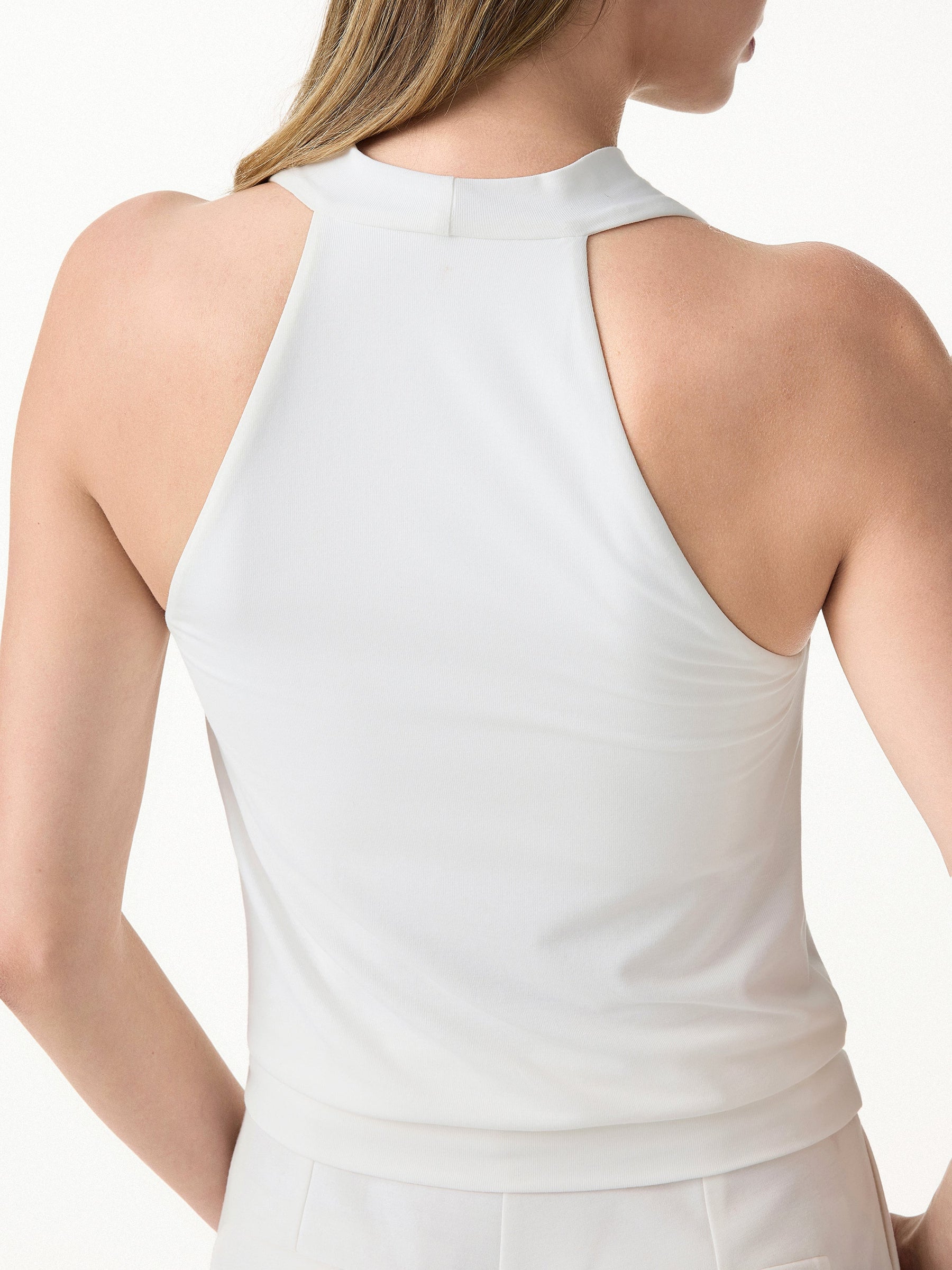 SkinKiss Not-See-Thru Halter Cowl Neck Bra Top
