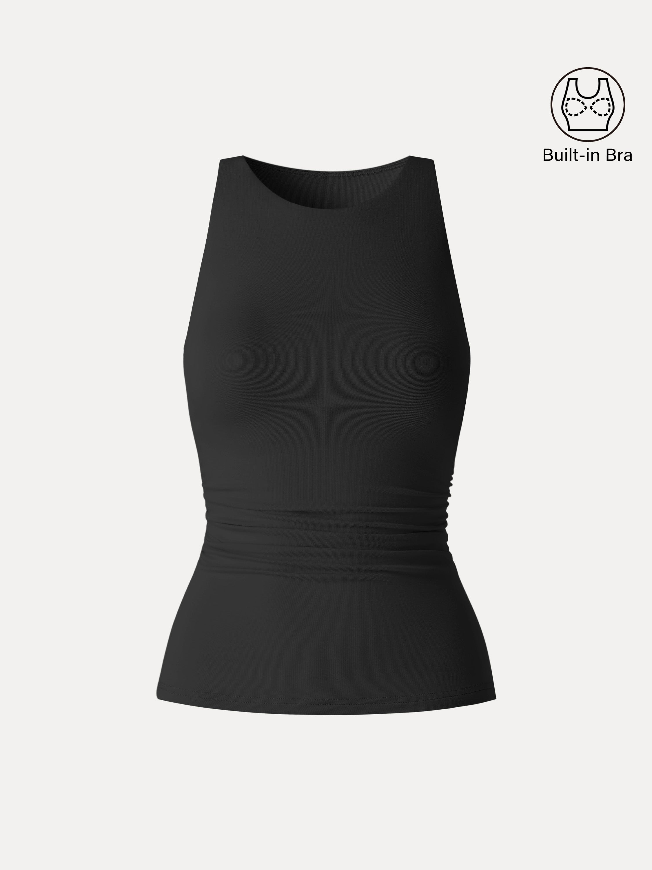 Back Smoothing Ruched Sleeveless Bandless Bra Top