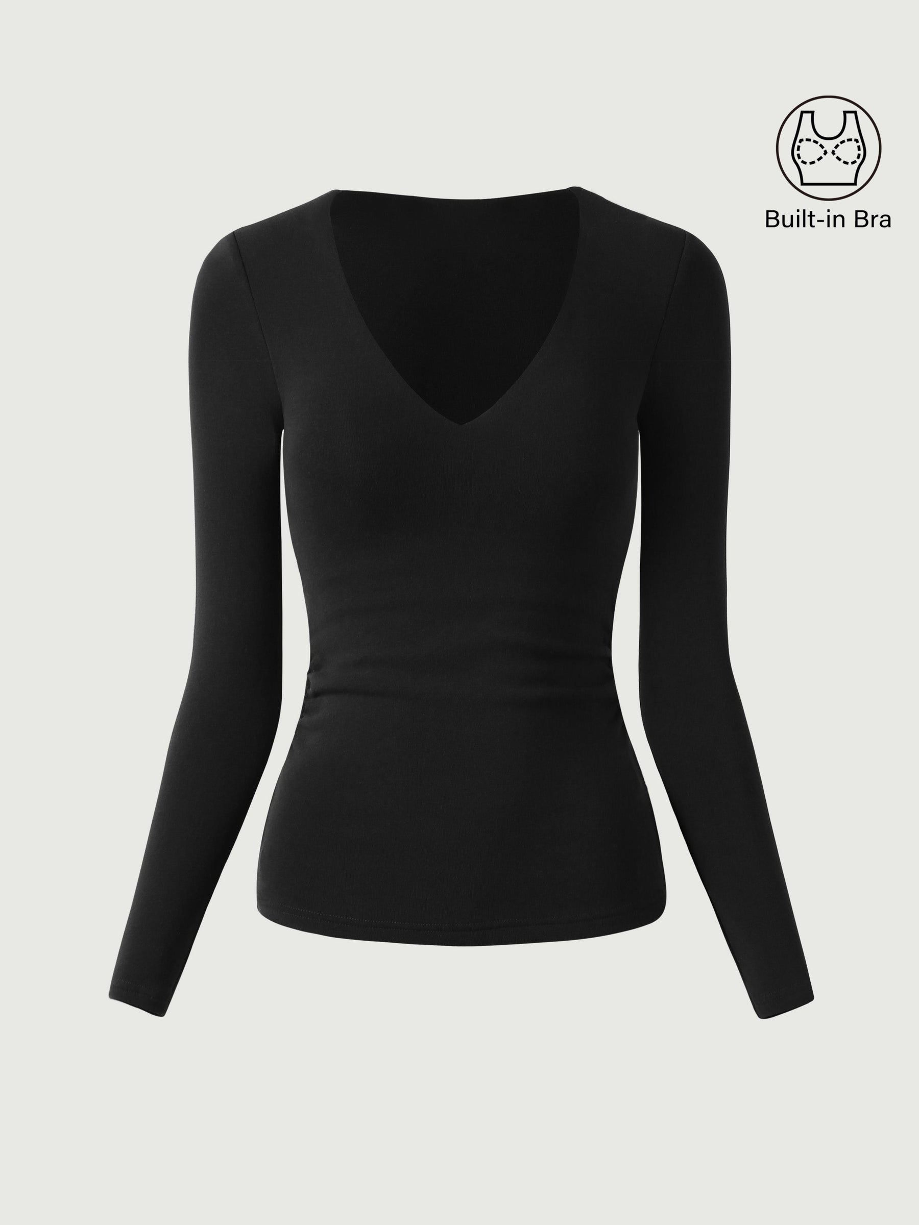 V-Neck Ruched Sides Bra Top