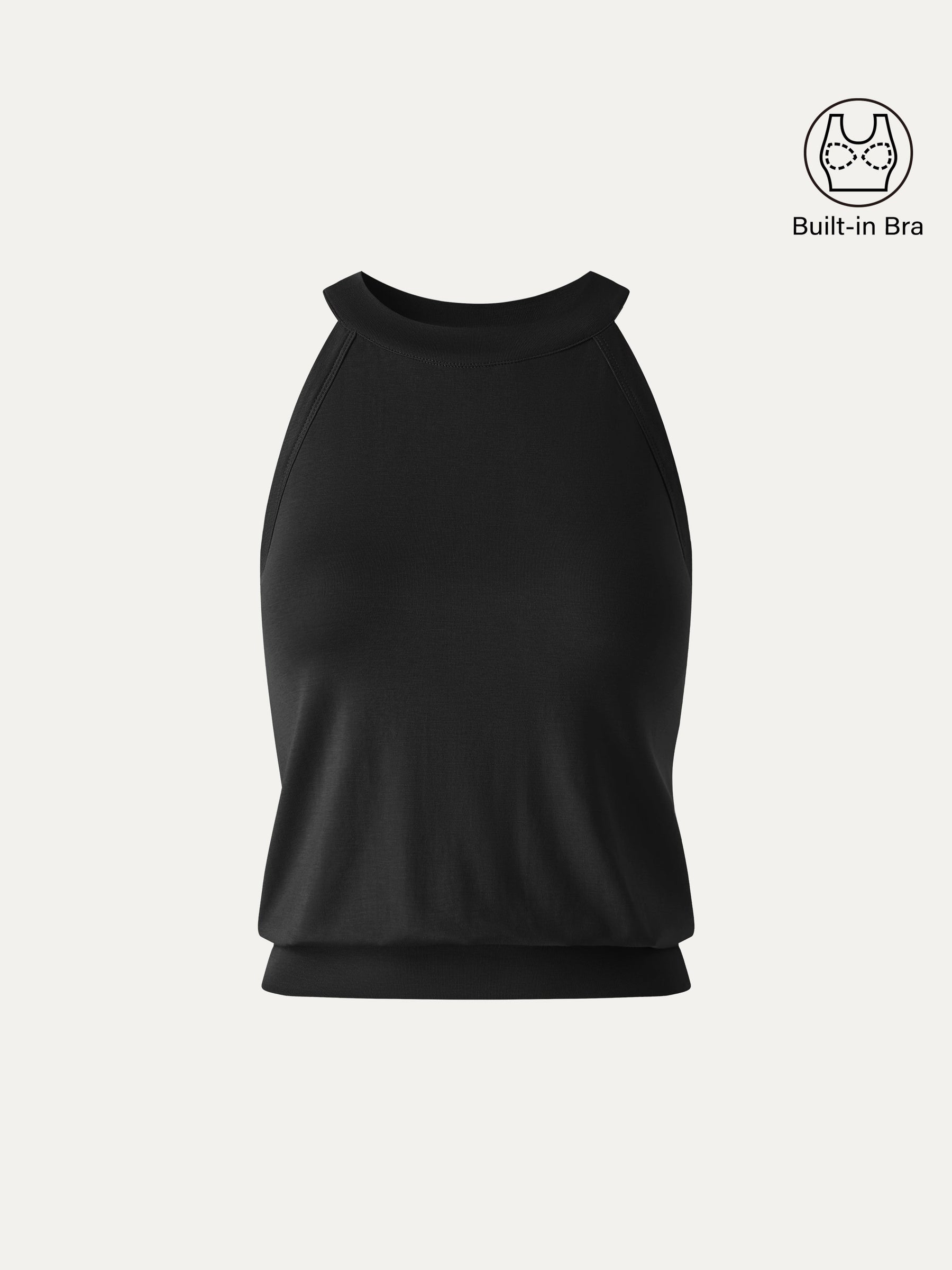 Halter Neck Banded Hem Bra Tank