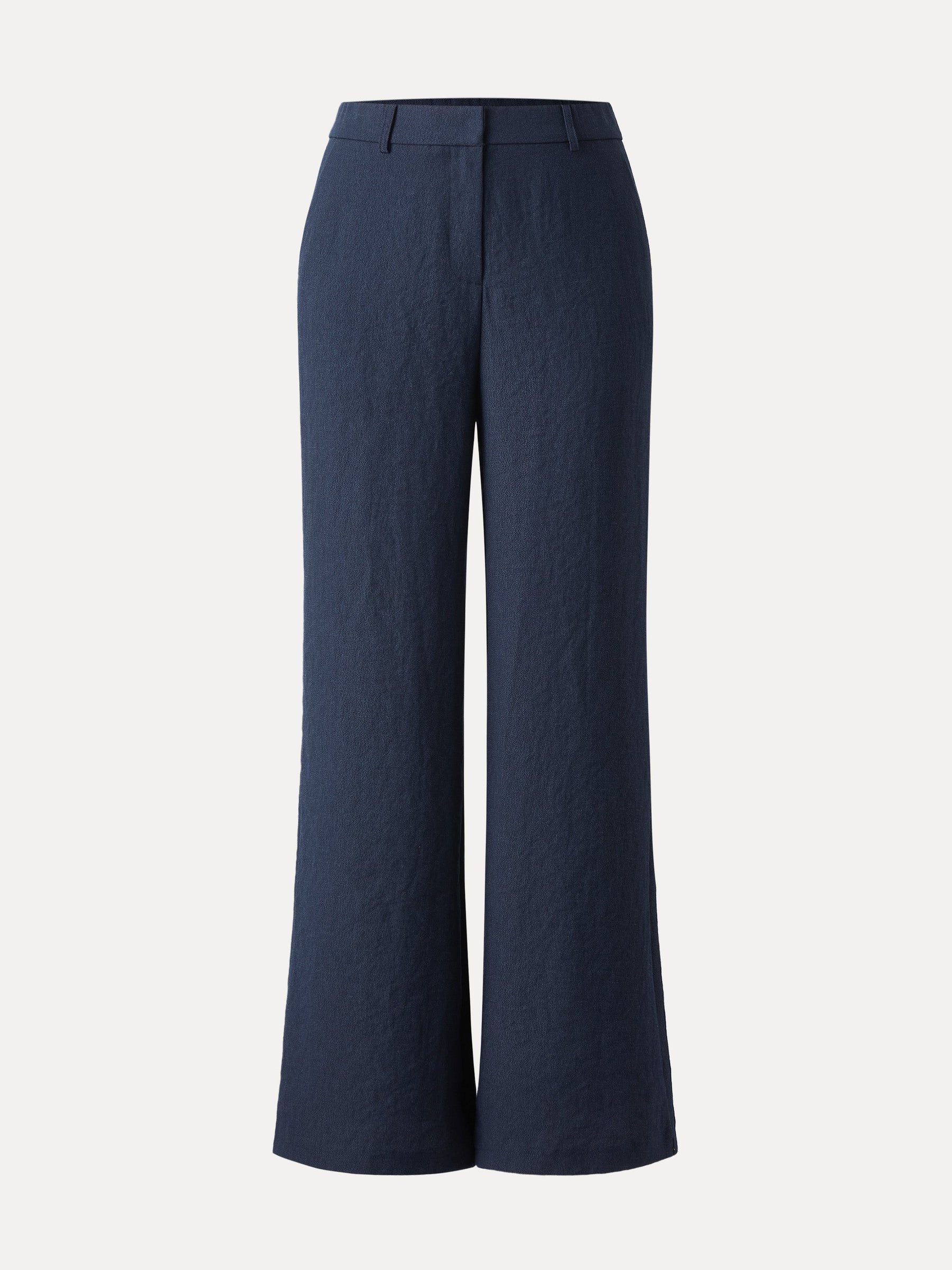 European Linen-Like Mid Rise Flared Pant with Pockets
