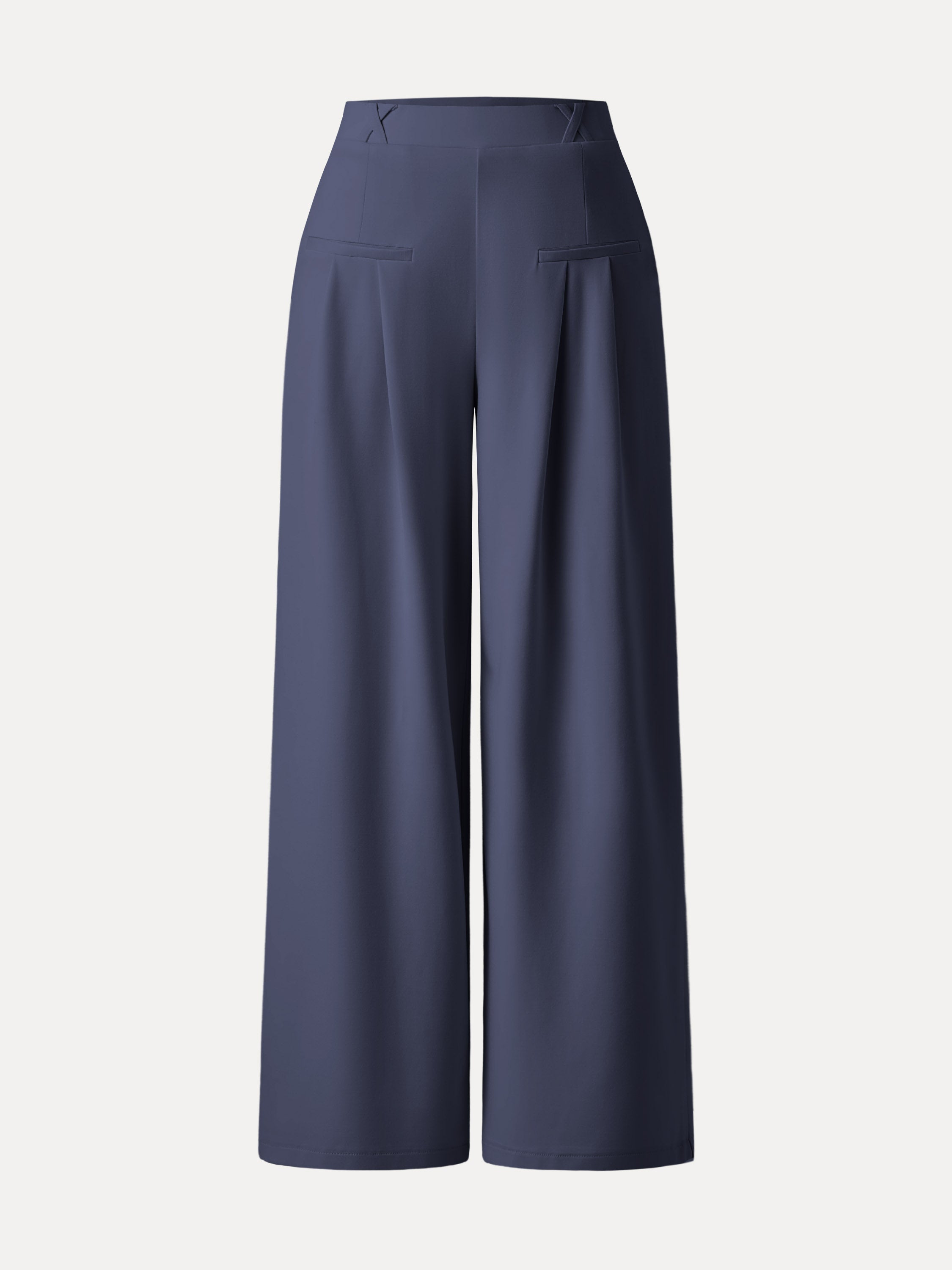 Mid Rise Wide Leg Trouser with Pockets Drapey Bamboo Ponte
