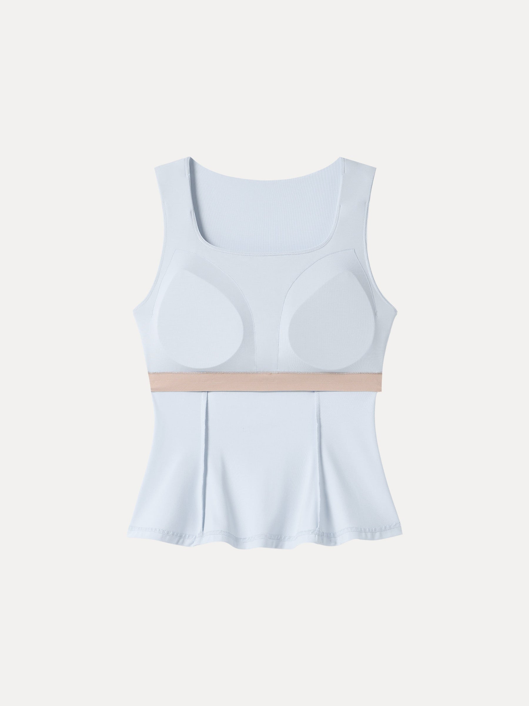Stretch Ponte Square Neck Peplum Bra Top