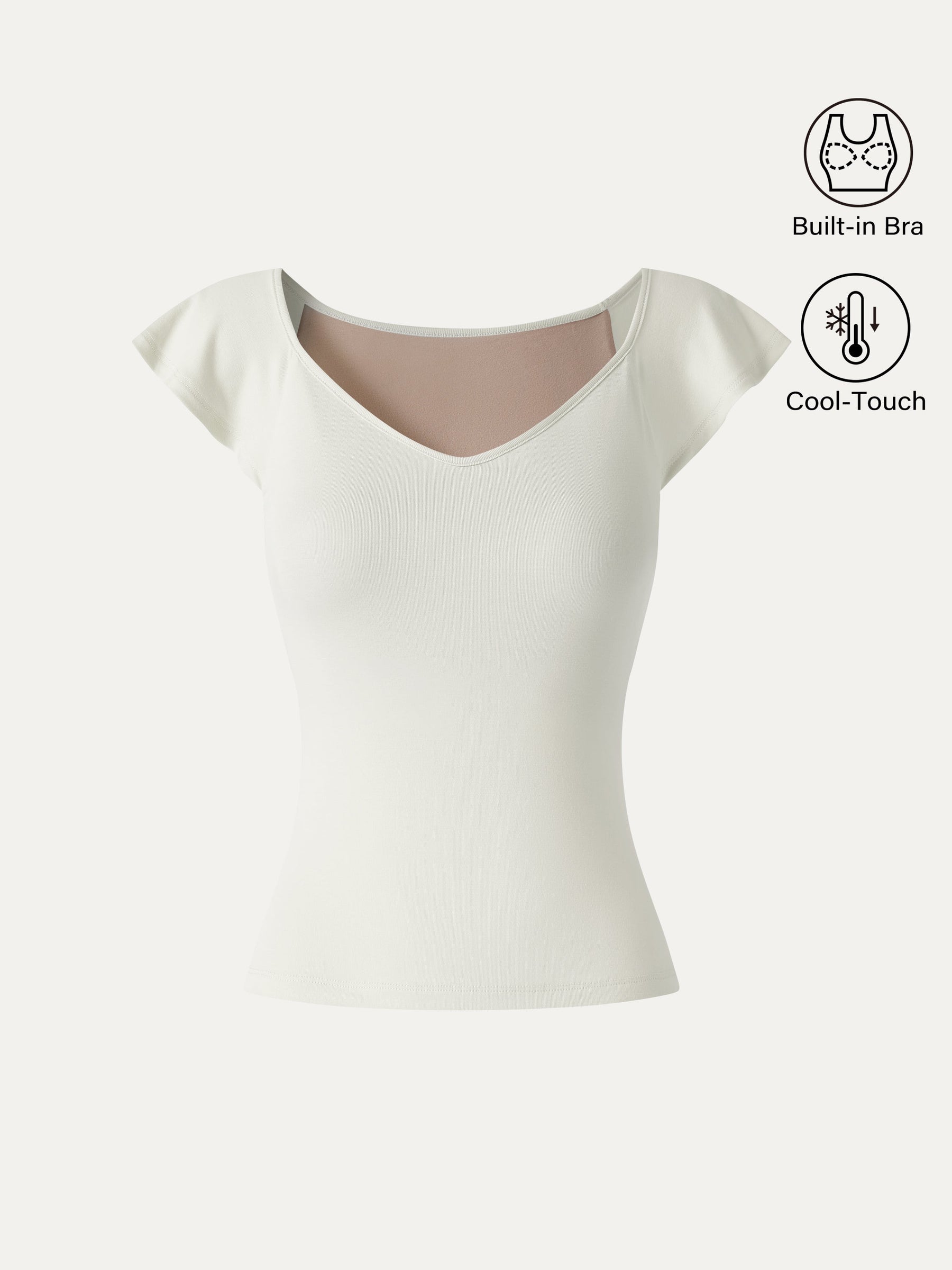 Matte Smooth Diamond Neck Flutter Sleeve Bra Top