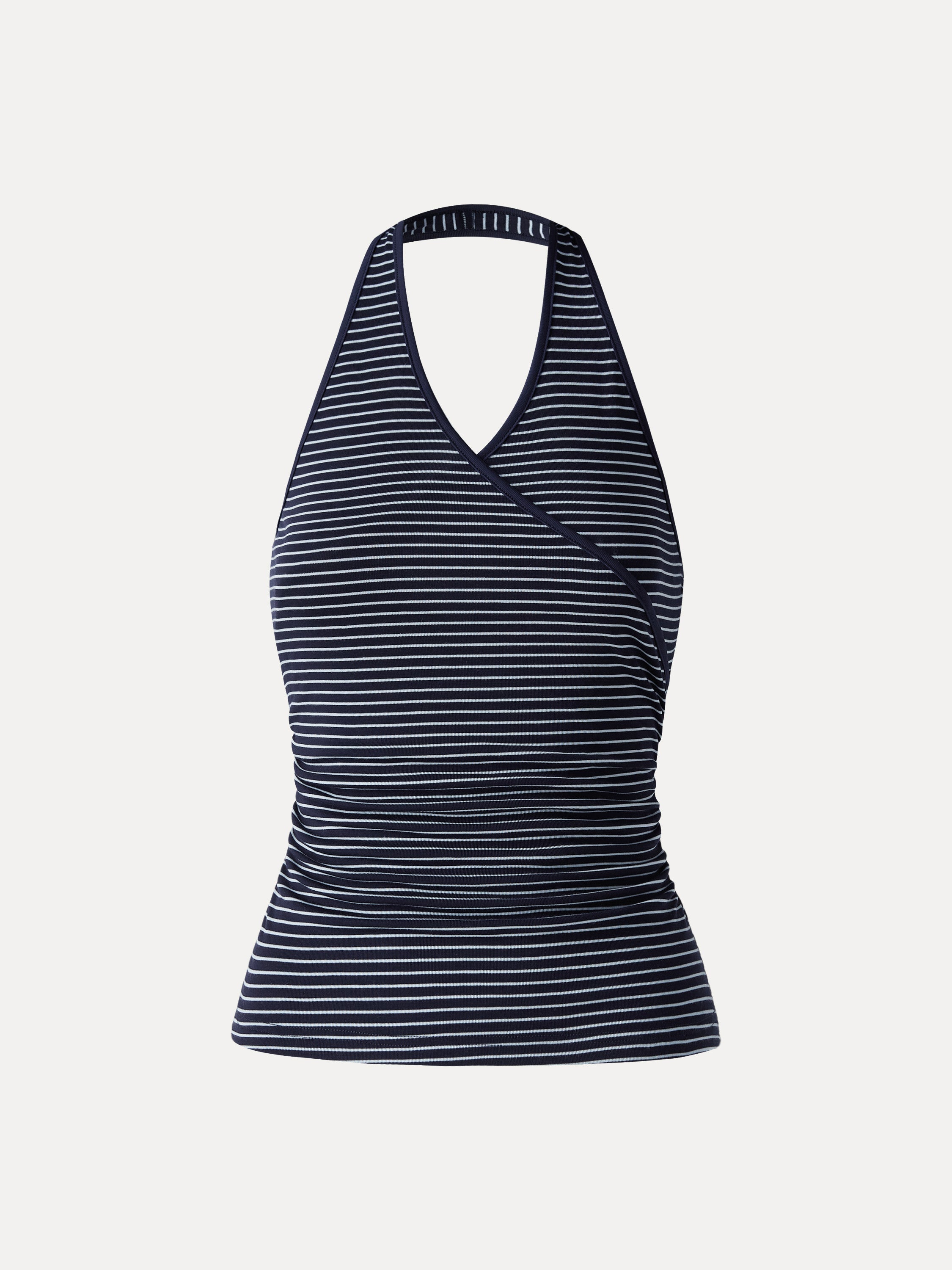 Striped Halter Neck Tank Top