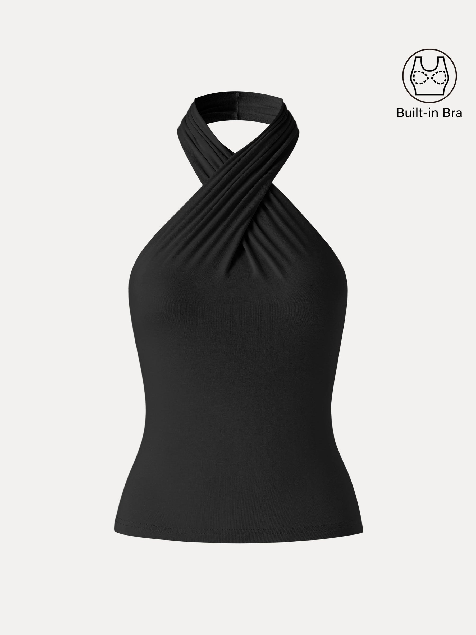 Criss Cross Halter Neck Going-Out Bra Top