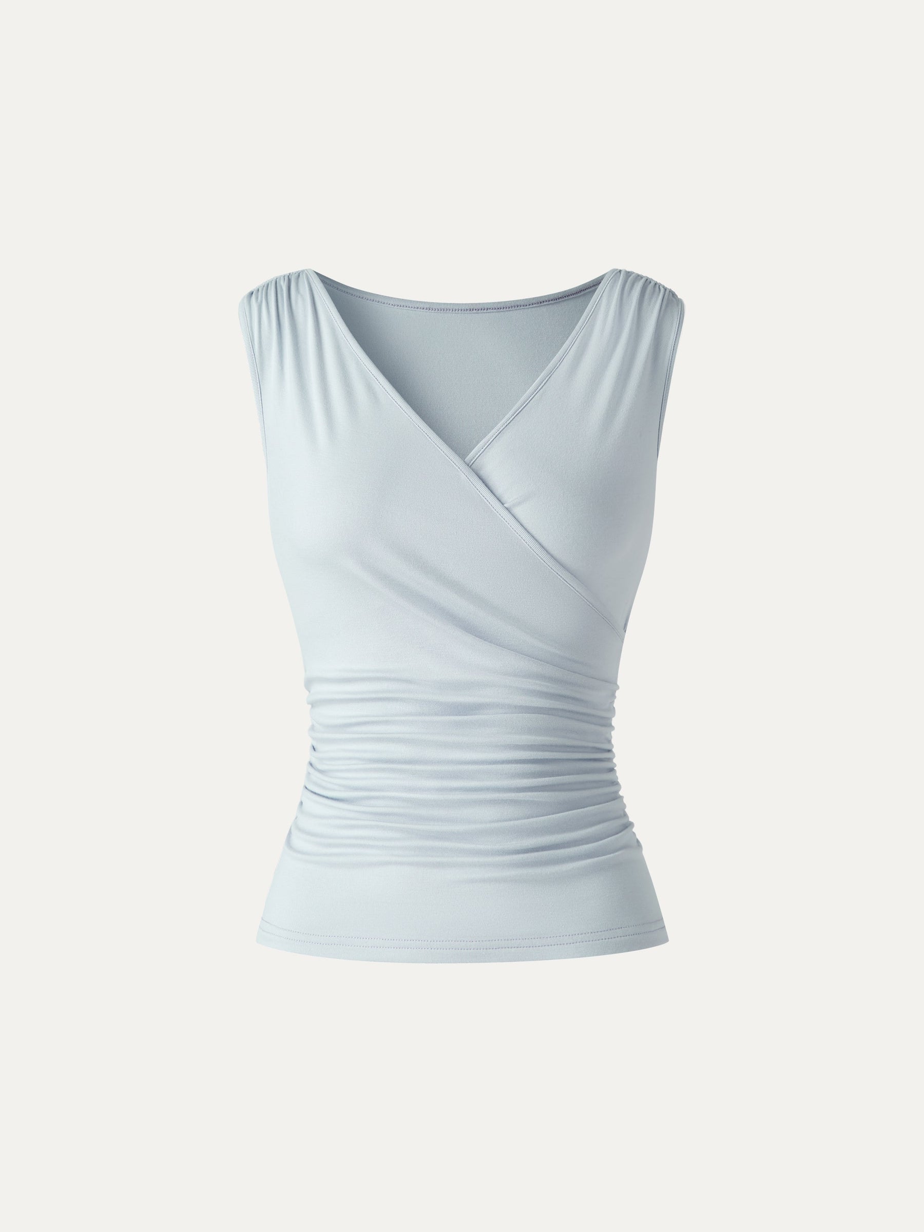 CoolTouch Surplice Neck Gathered Waist Top