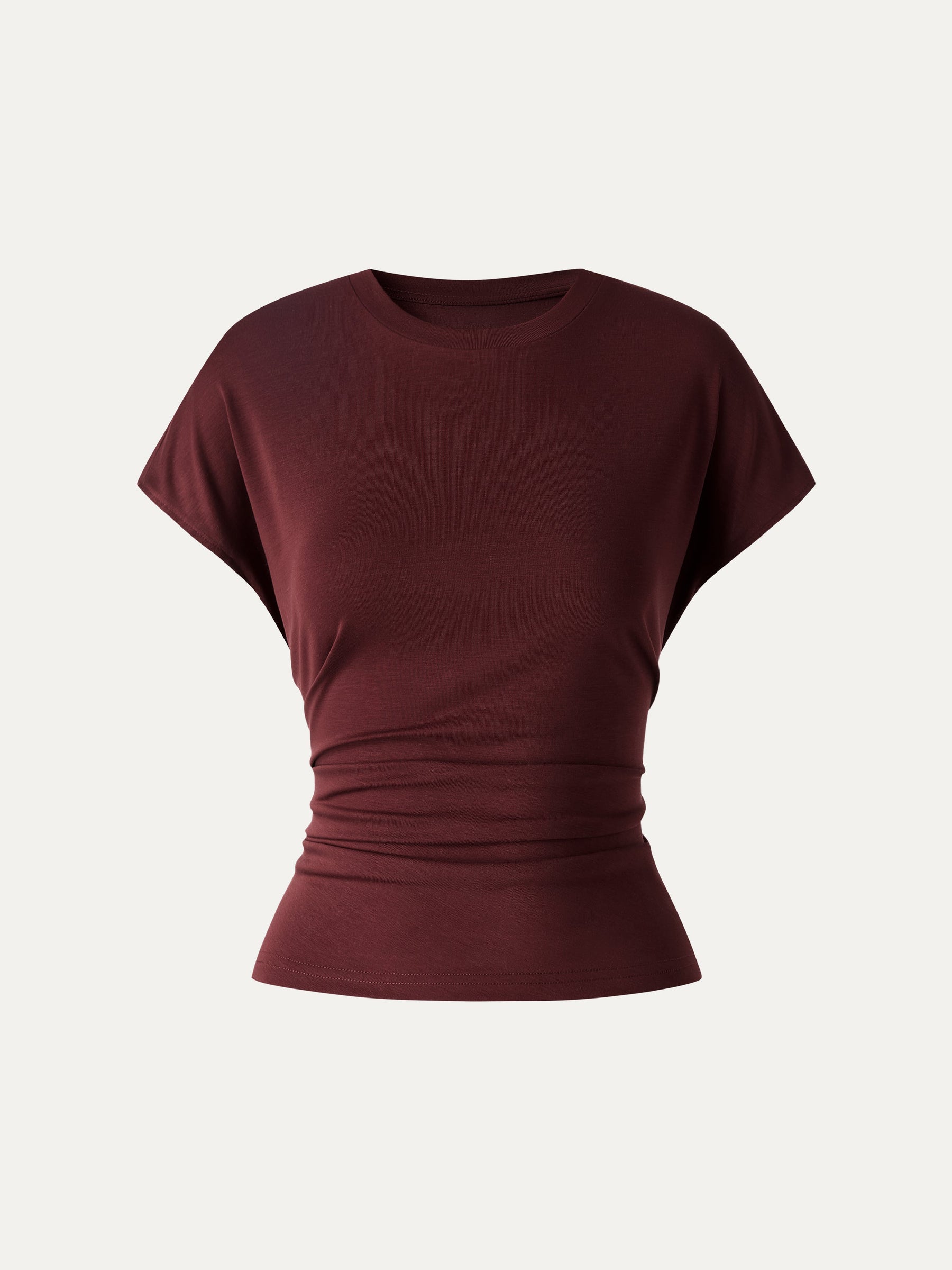 Relaxed Round Neck Tucked Cap Sleeve Tee