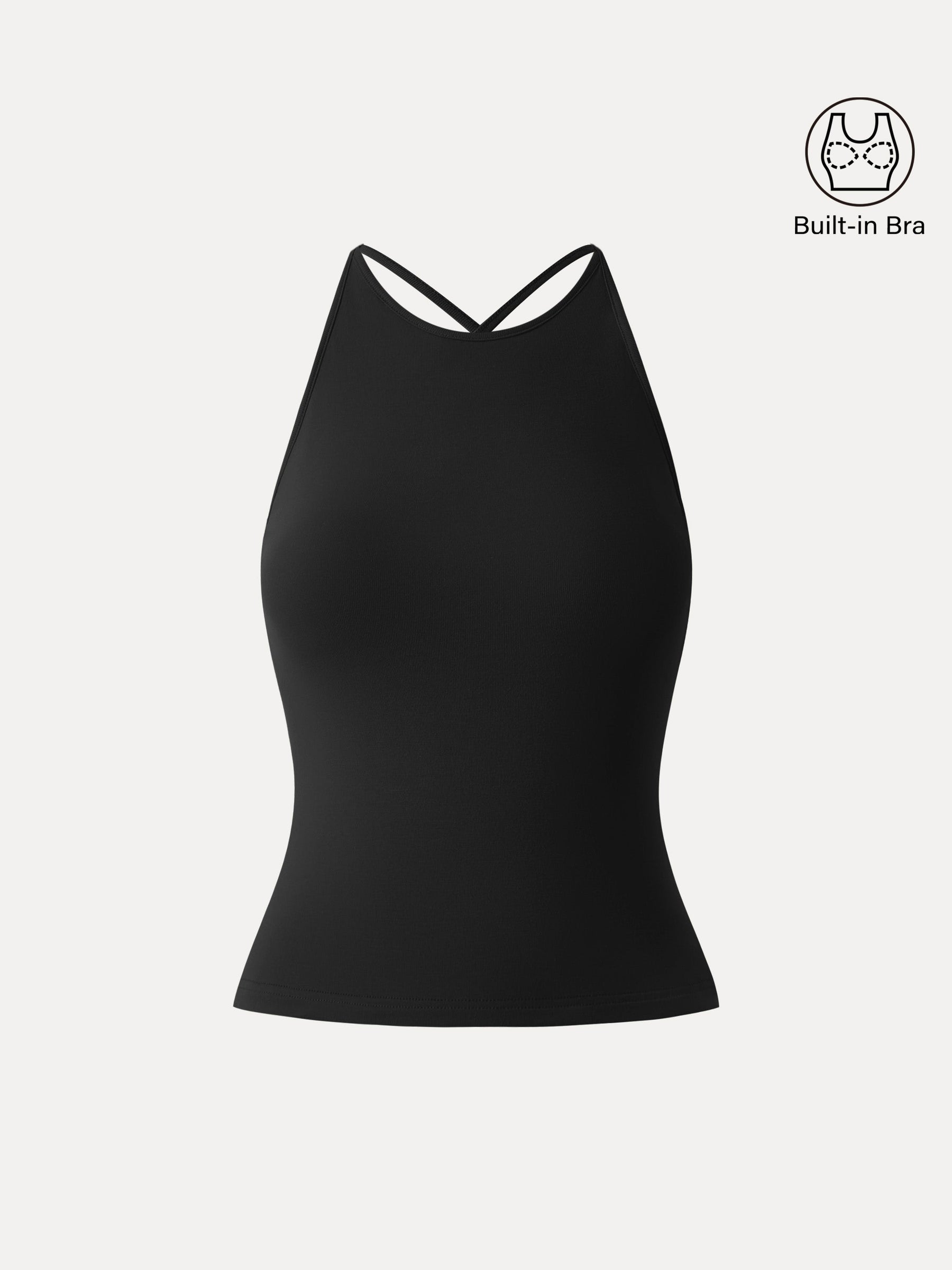 SkinKiss Round Neck Cross-Back Bandless Bra Top