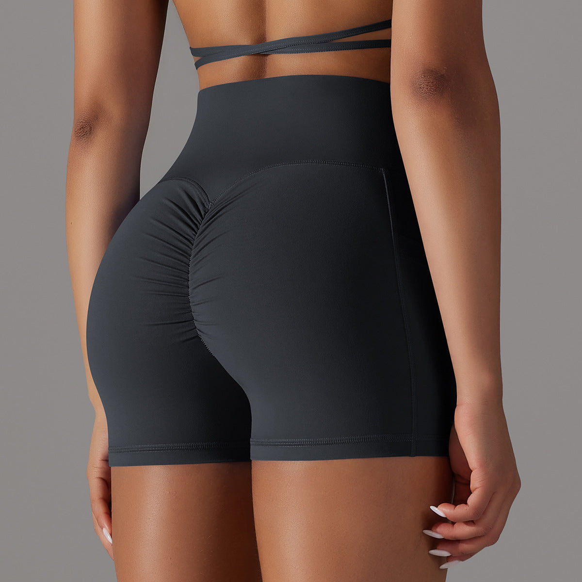 Women's Yoga Shorts with Phone Pocket - Fitness Sports Pants