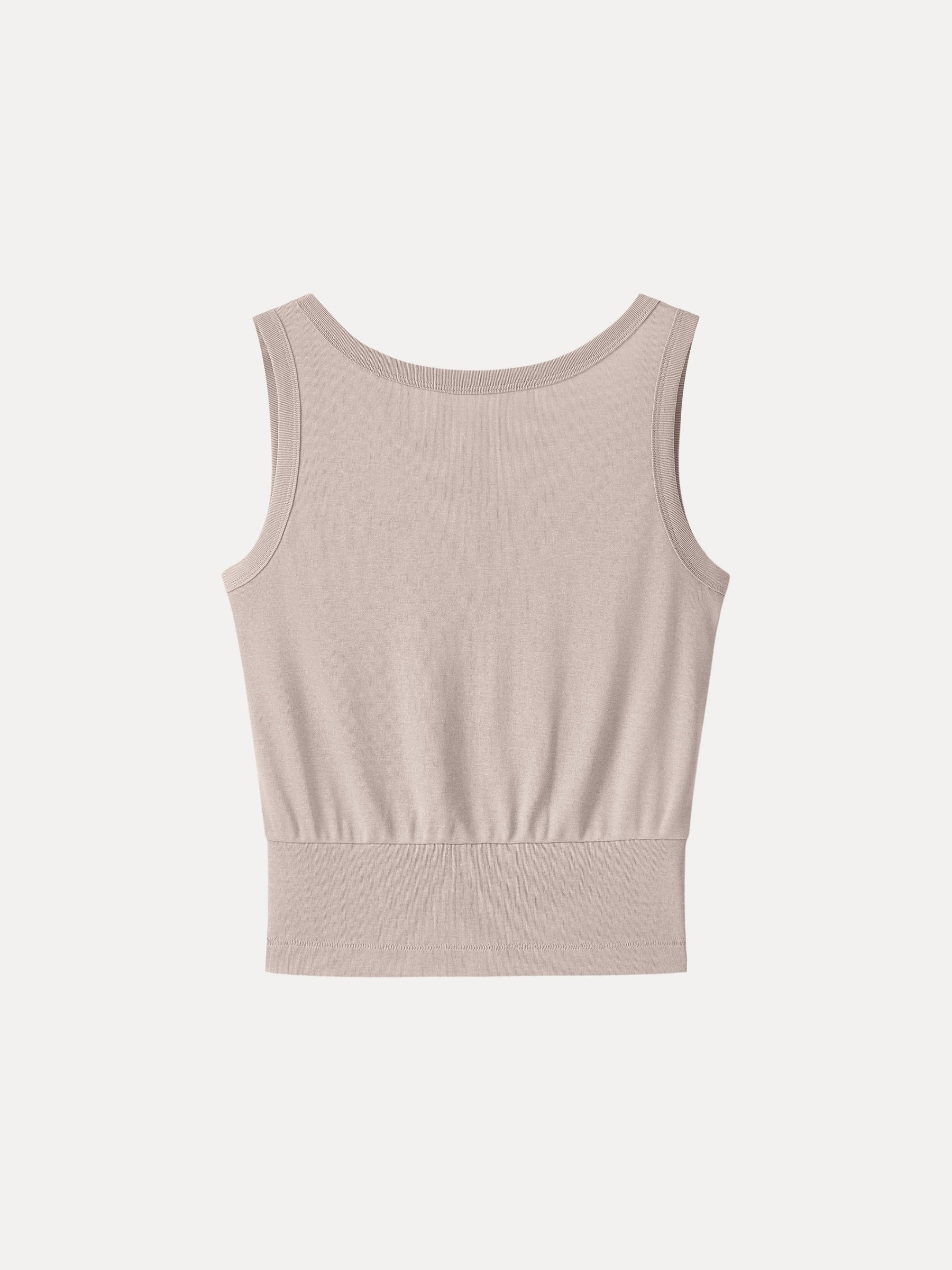Cotton-Linen Blend Reversible Boatneck Low Back Top
