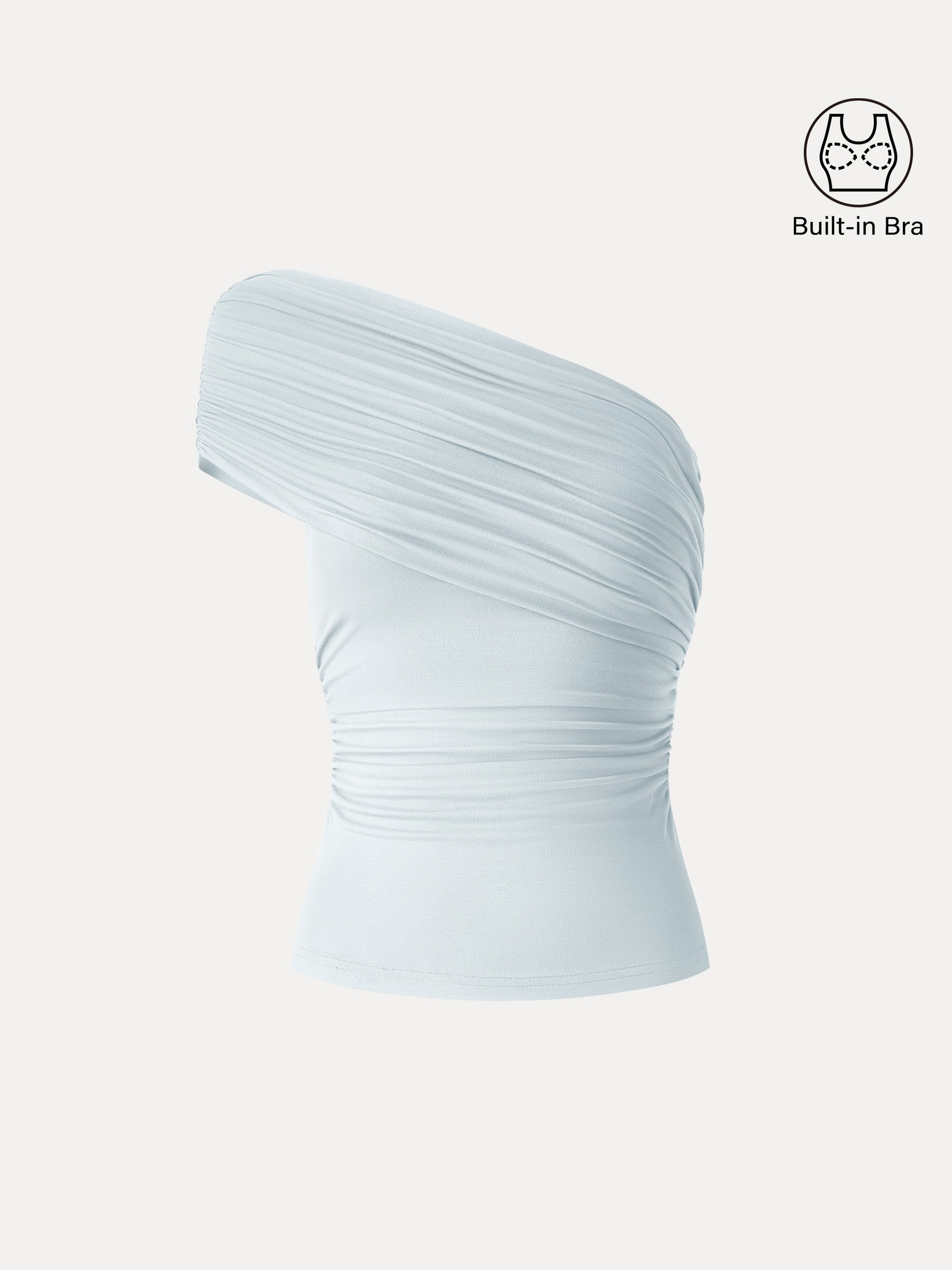 One Shoulder Gathered Bra Top