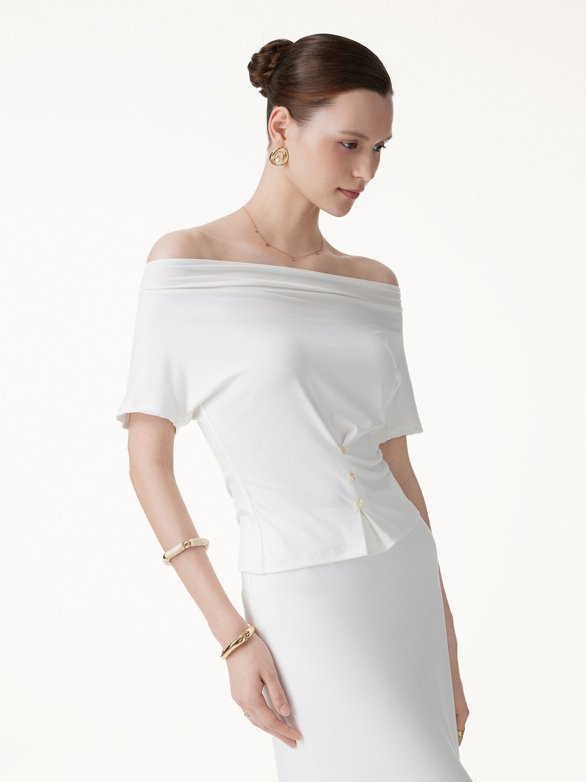 CoolTouch Cowl Neck Cap Sleeve Top