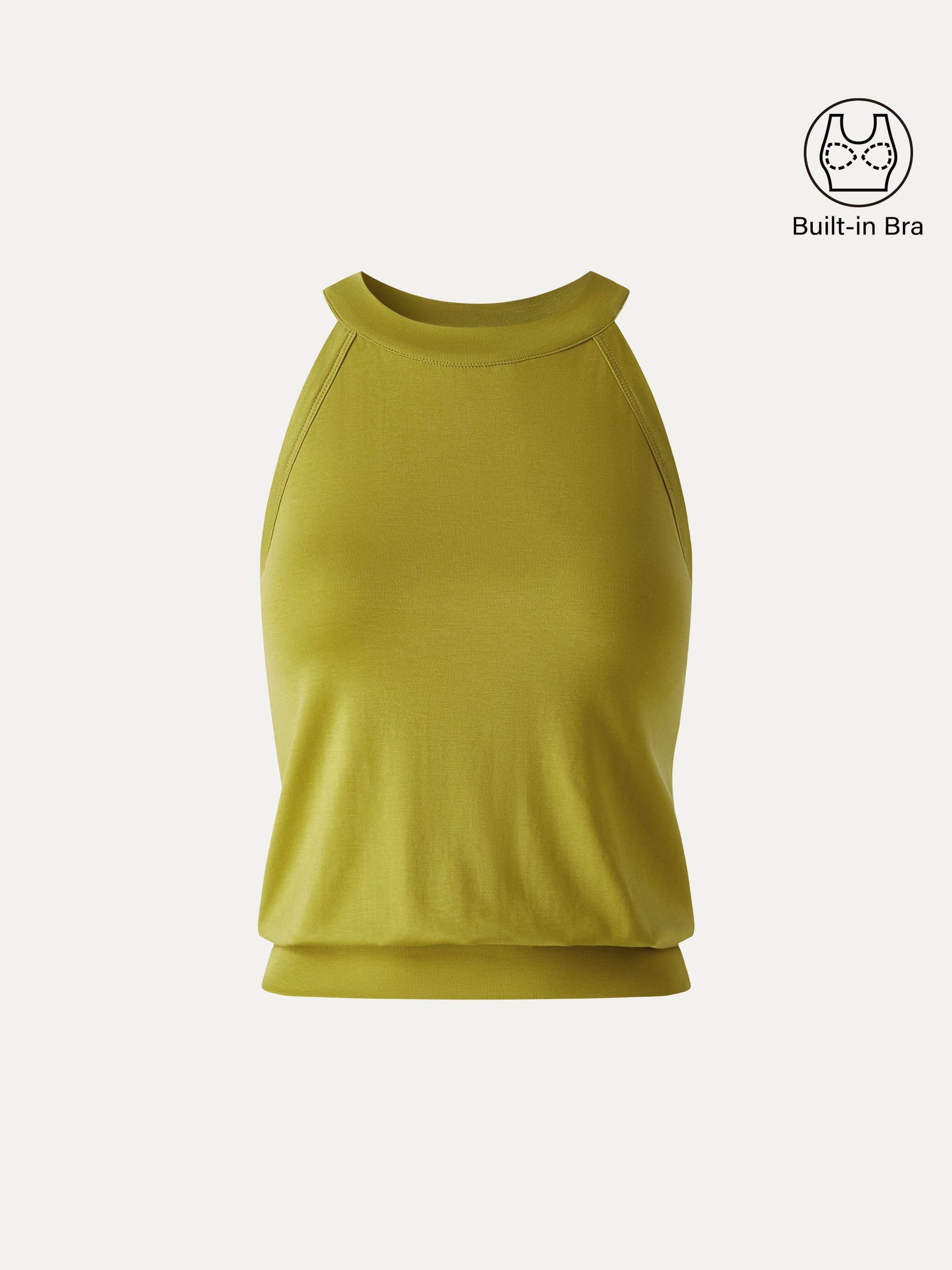 Halter Neck Banded Hem Bra Tank