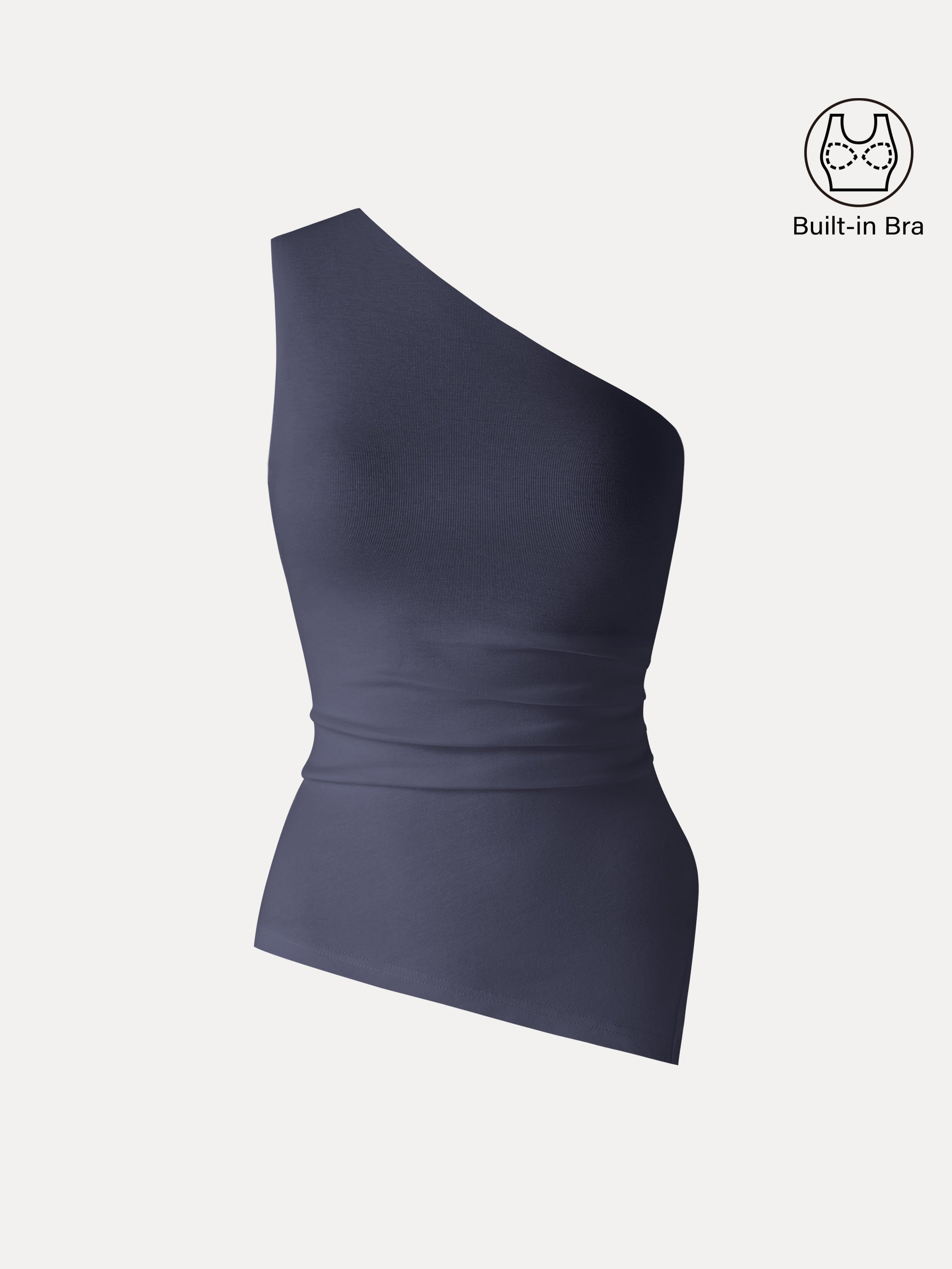 Linen One Shoulder Bra Tank