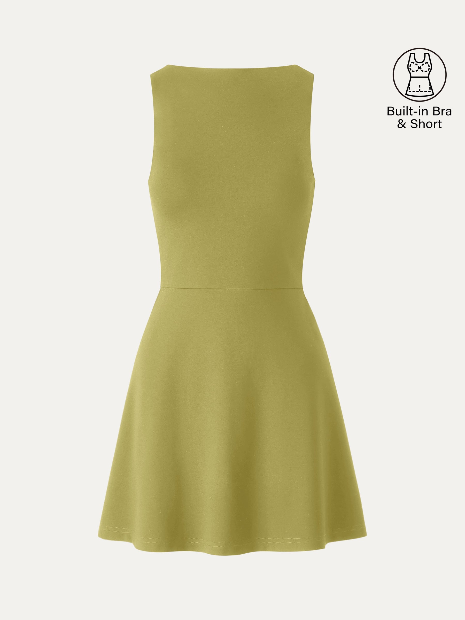 Classy Boatneck Fit-and-Flare Mini Bra Dress