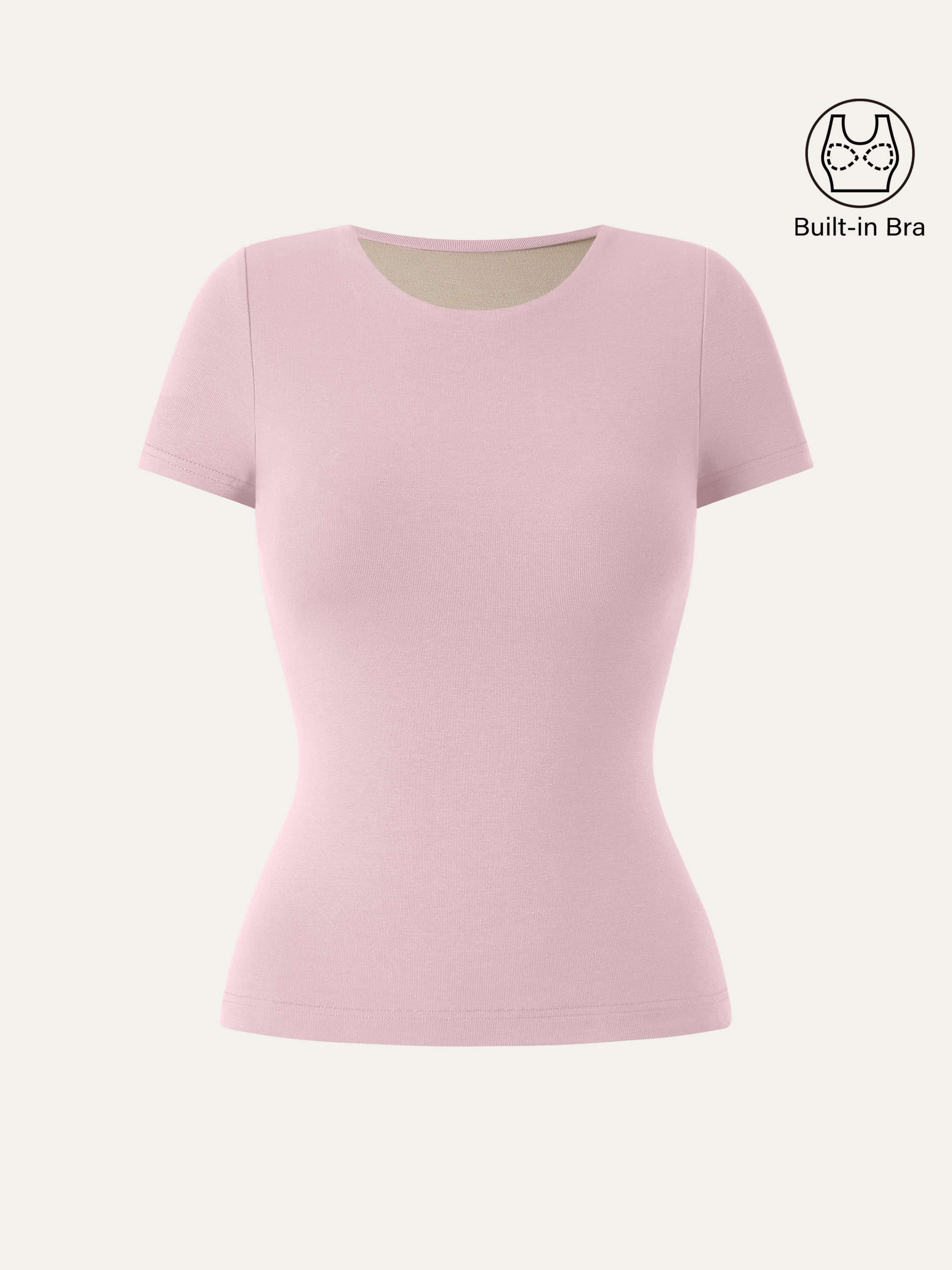 Crewneck Slimming Short Sleeve New Airy Bra Top