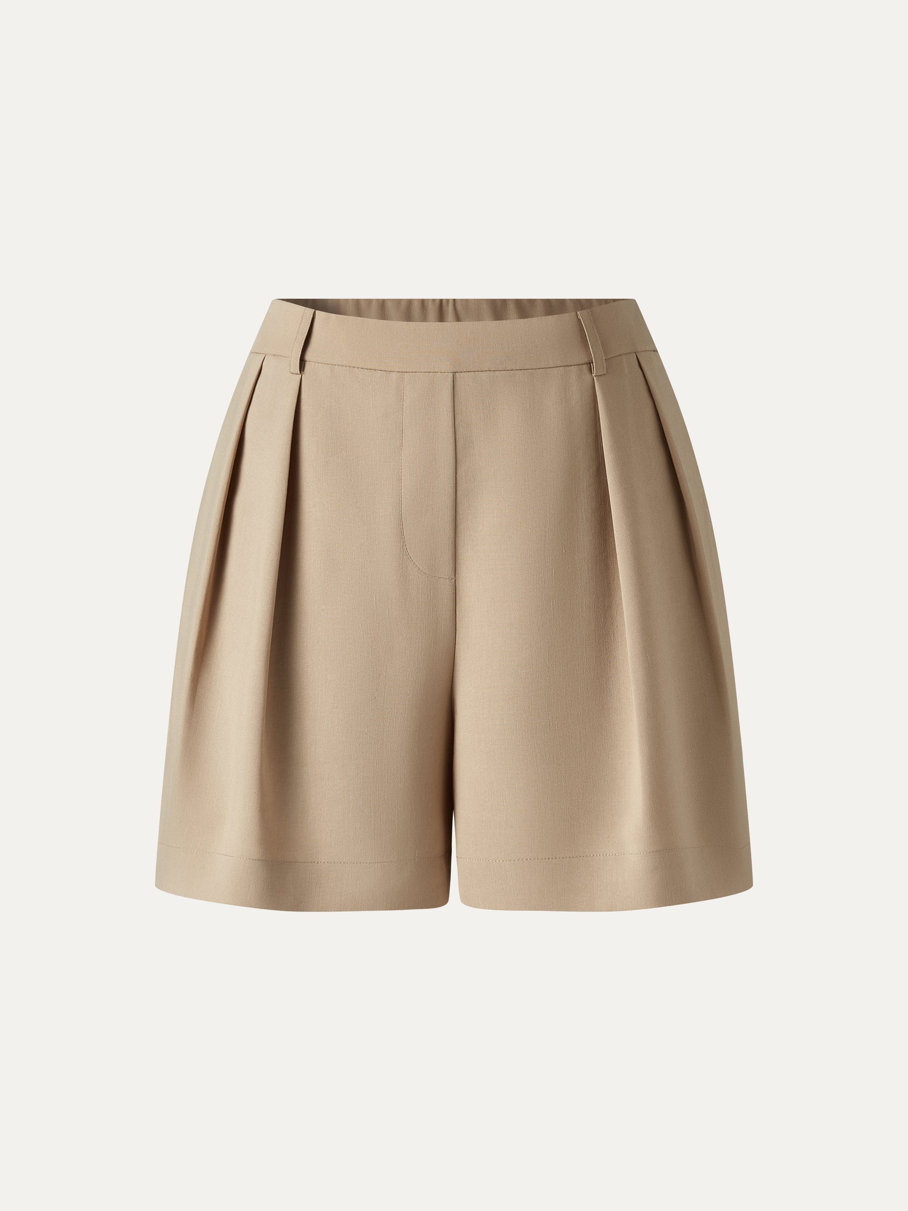 Lyocell-Linen Tailored Shorts with Pockets