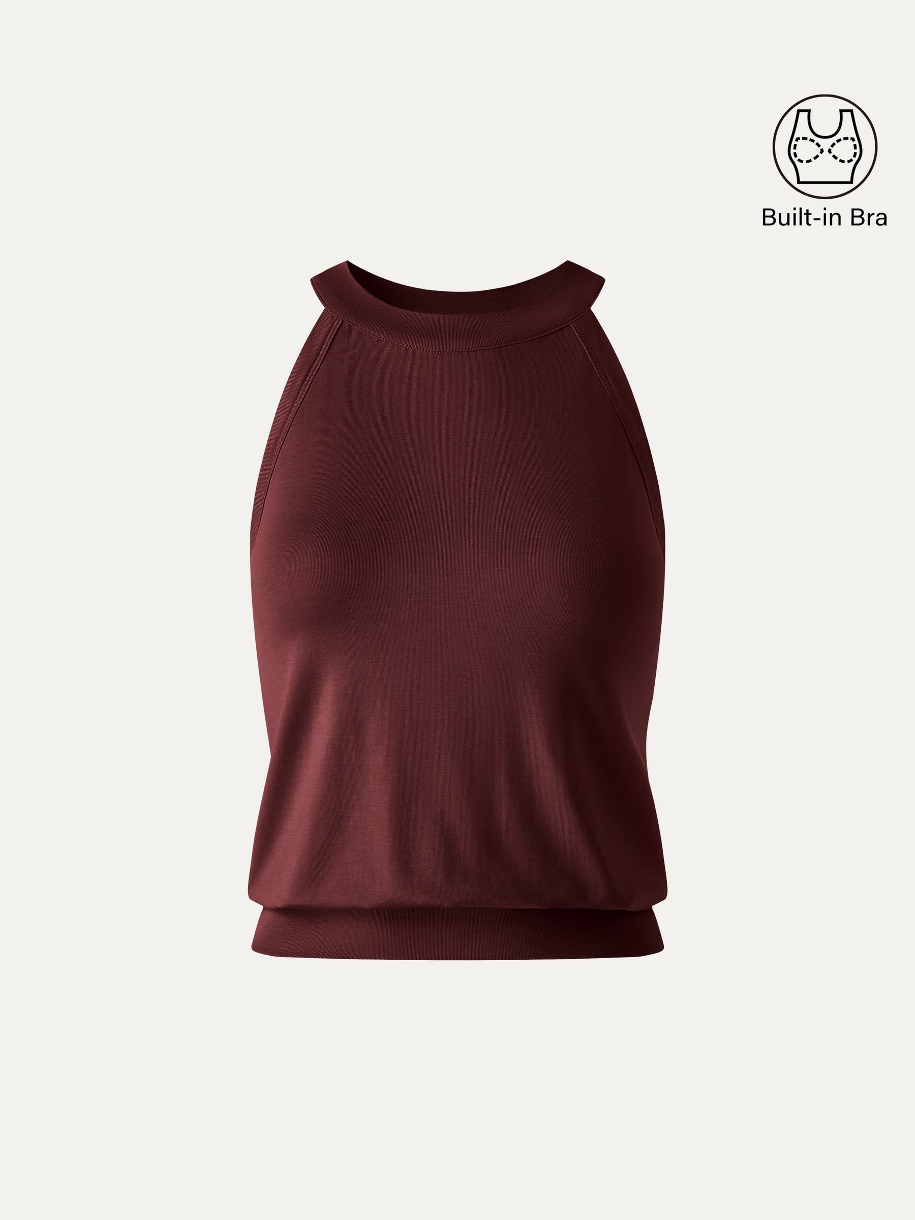 Halter Neck Banded Hem Bra Tank
