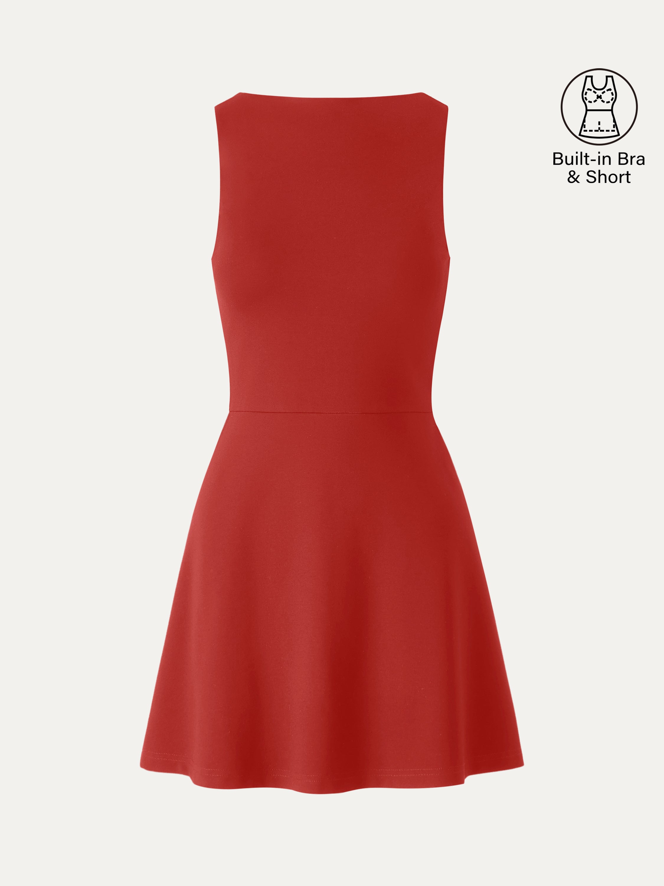 Classy Boatneck Fit-and-Flare Mini Bra Dress
