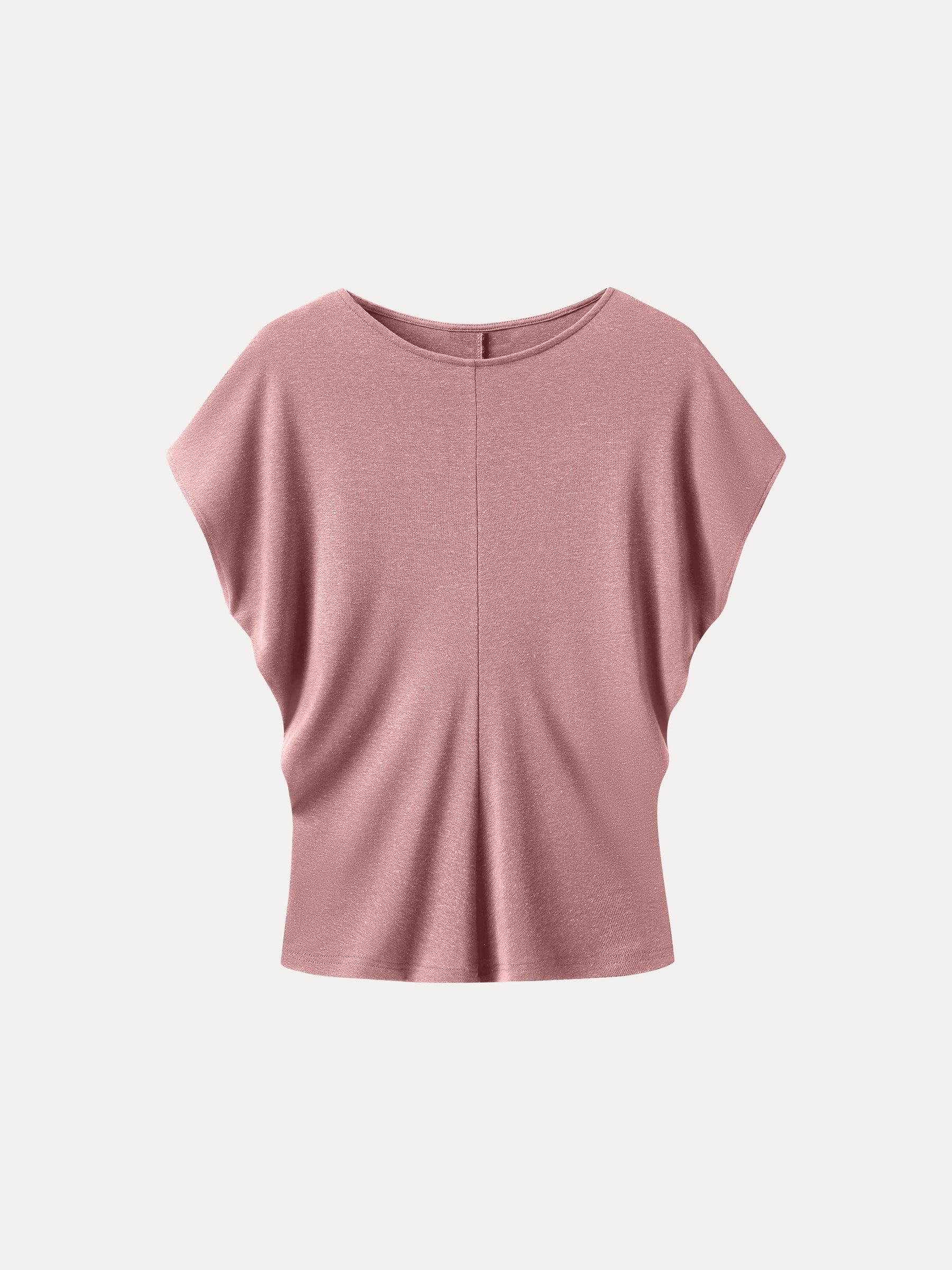 Linen-Blend Round Neck Relaxed Summer Top