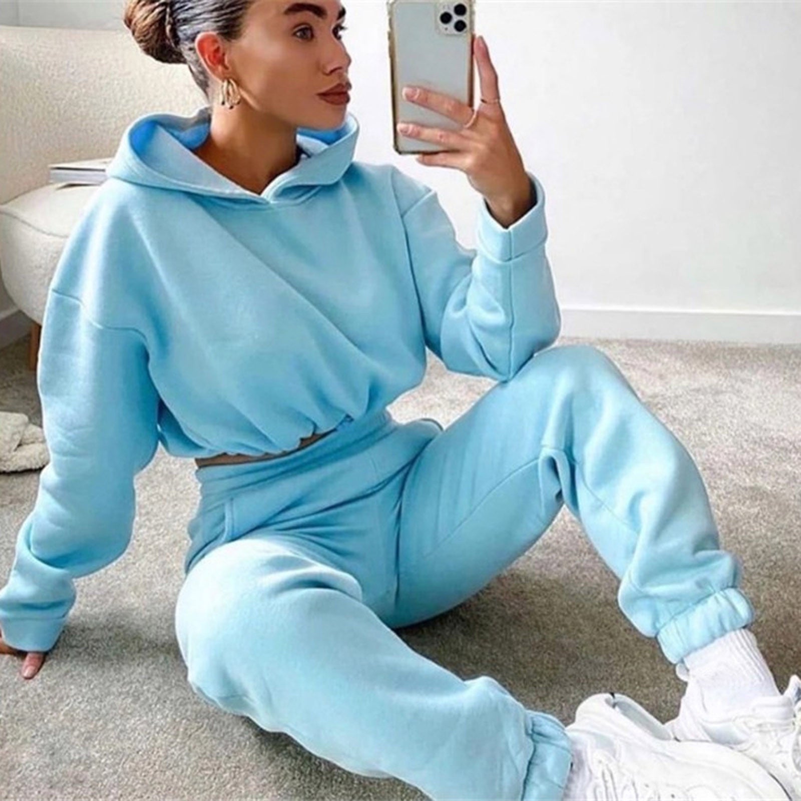 Women's 2 Piece Tracksuit Set - Long Sleeve Hoodie & Trousers