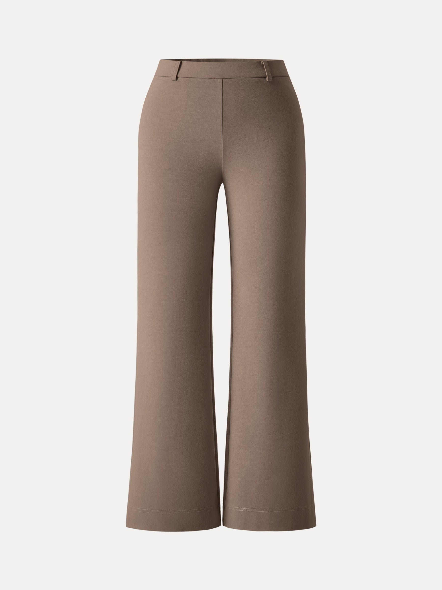 Not-See-Thru Drapey Mid Rise Wide Leg Pull-on Pant with Pockets