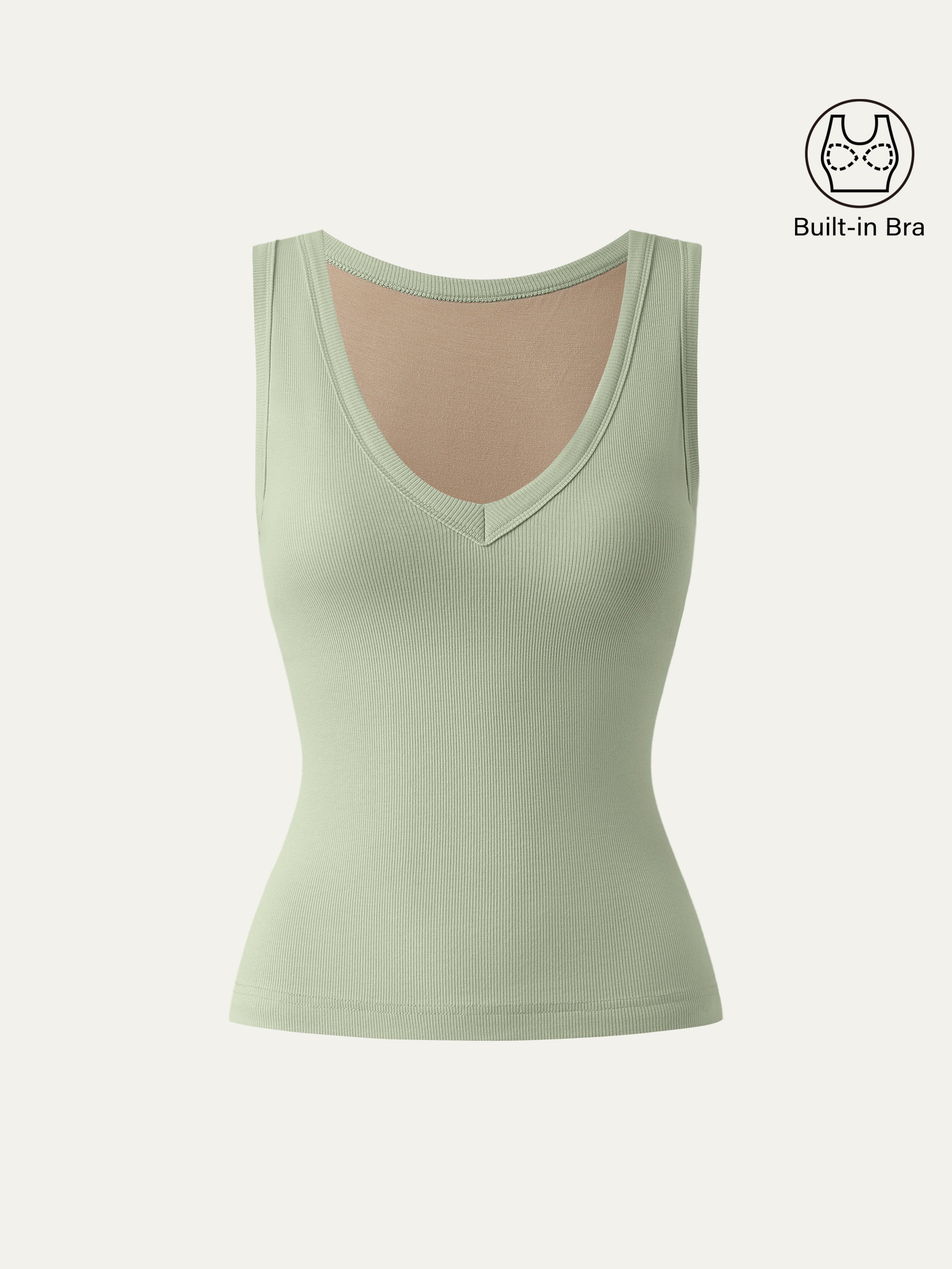 Stretchy V-neck Cotton New Airy Bra Tank