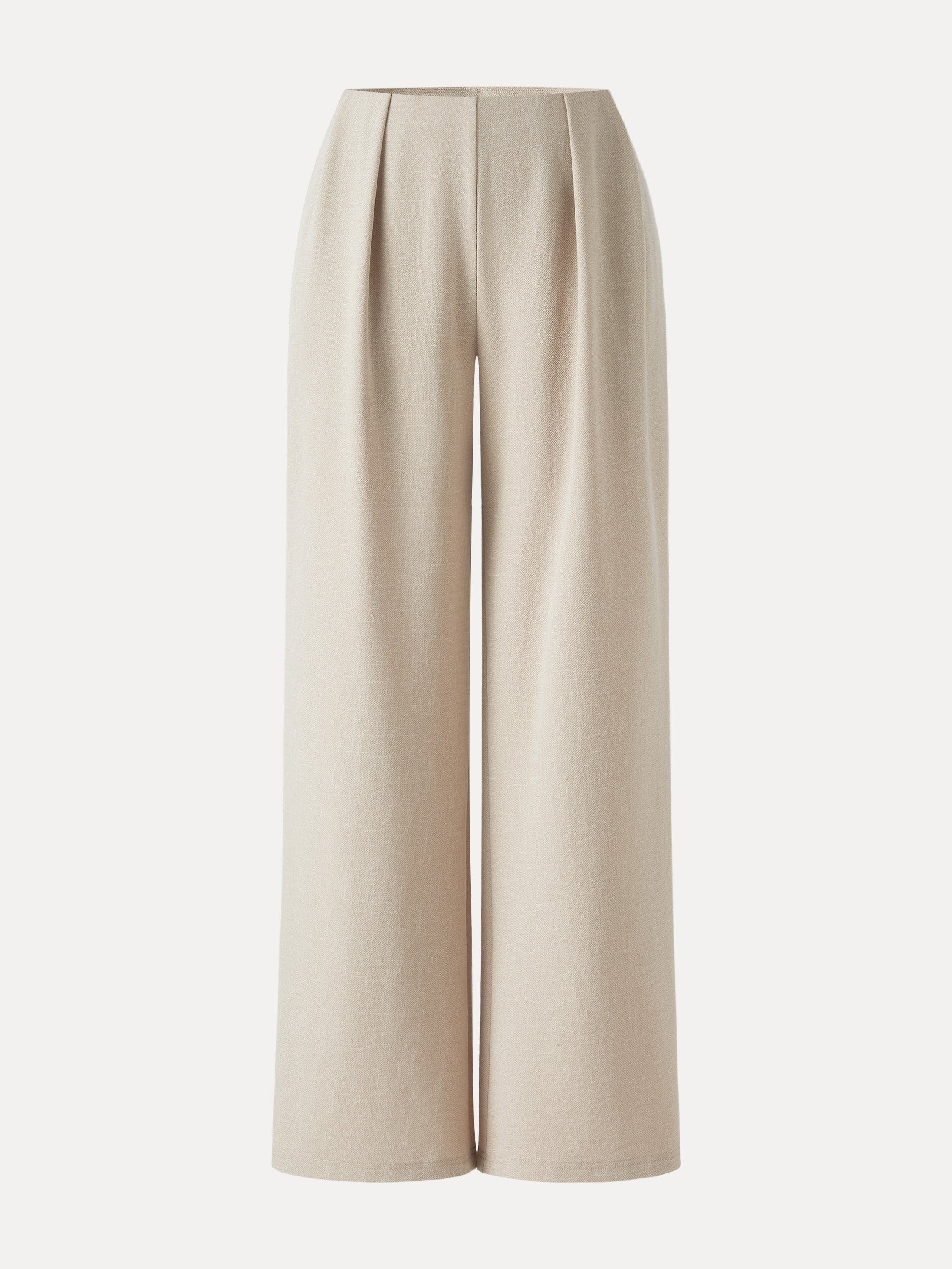 Airy Stretch Linen-Like Wide Flare Pant with Pockets