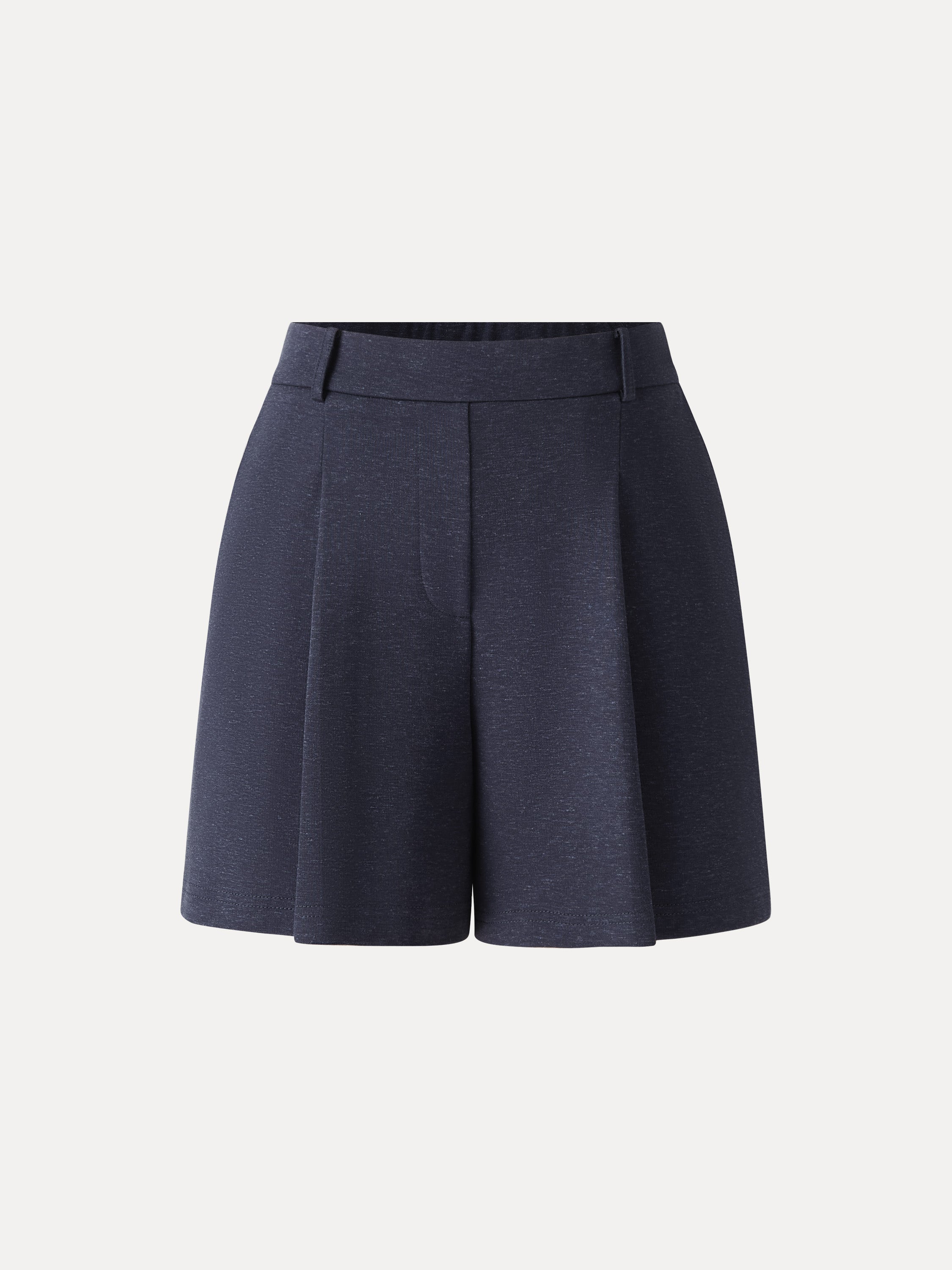Cotton-Linen Blend Tailored Shorts