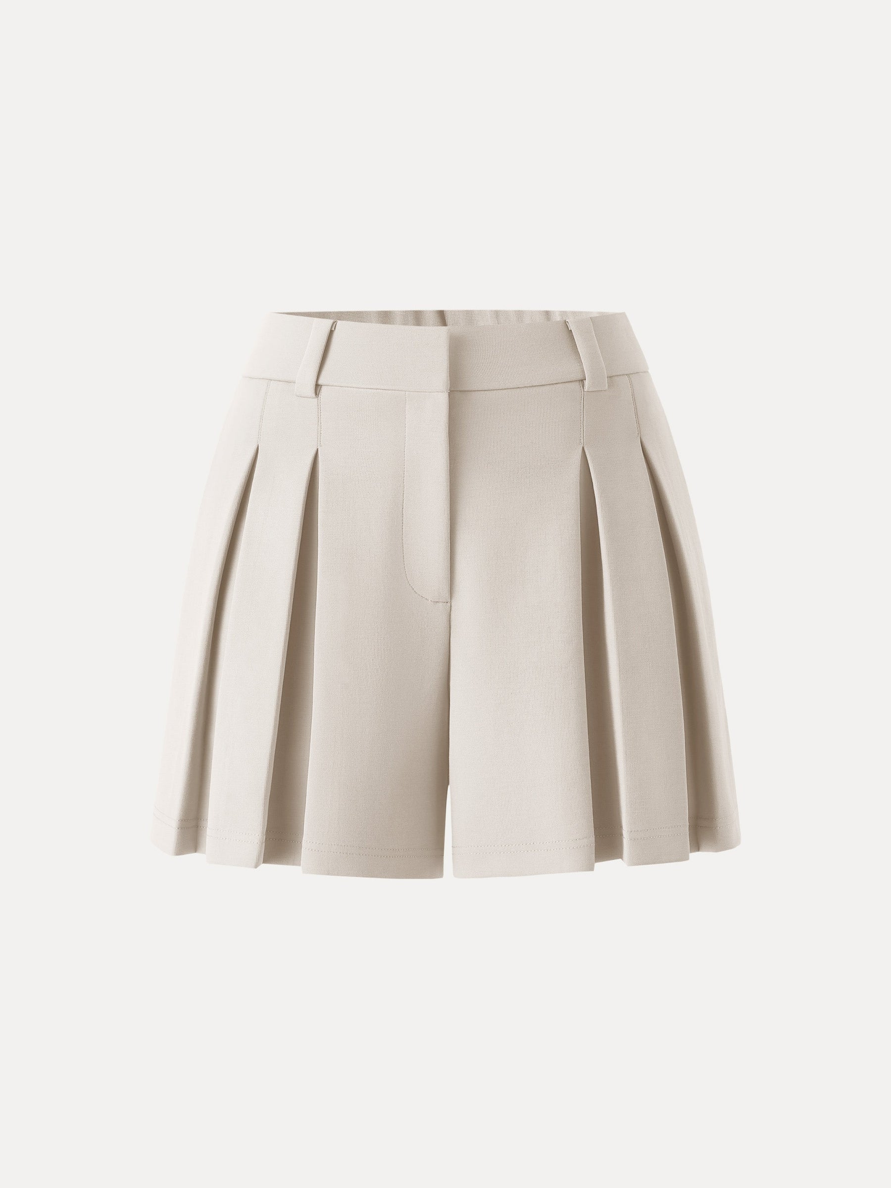 Sandwashed Modal High Rise A-Line Pleated Shorts