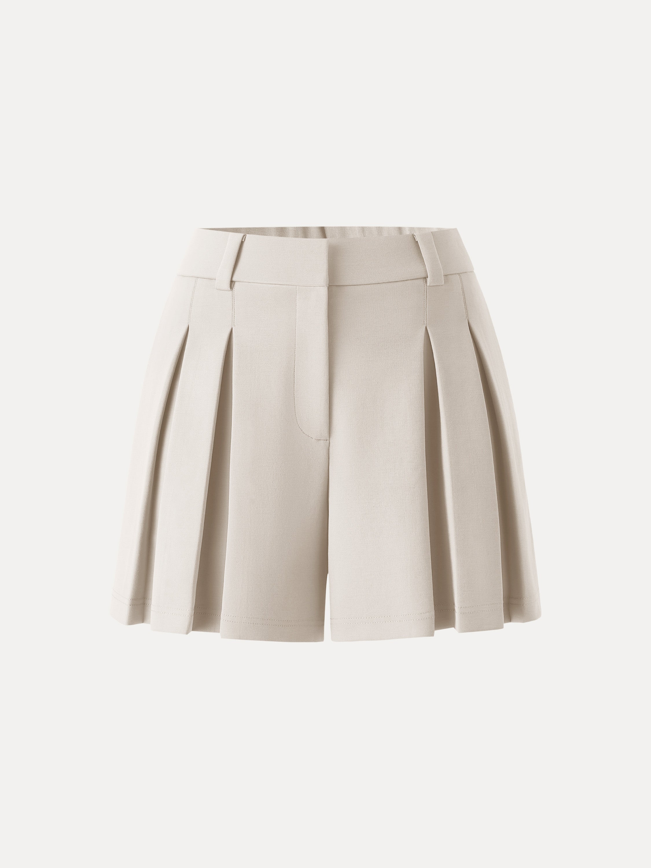 Sandwashed Modal High Rise A-Line Pleated Shorts