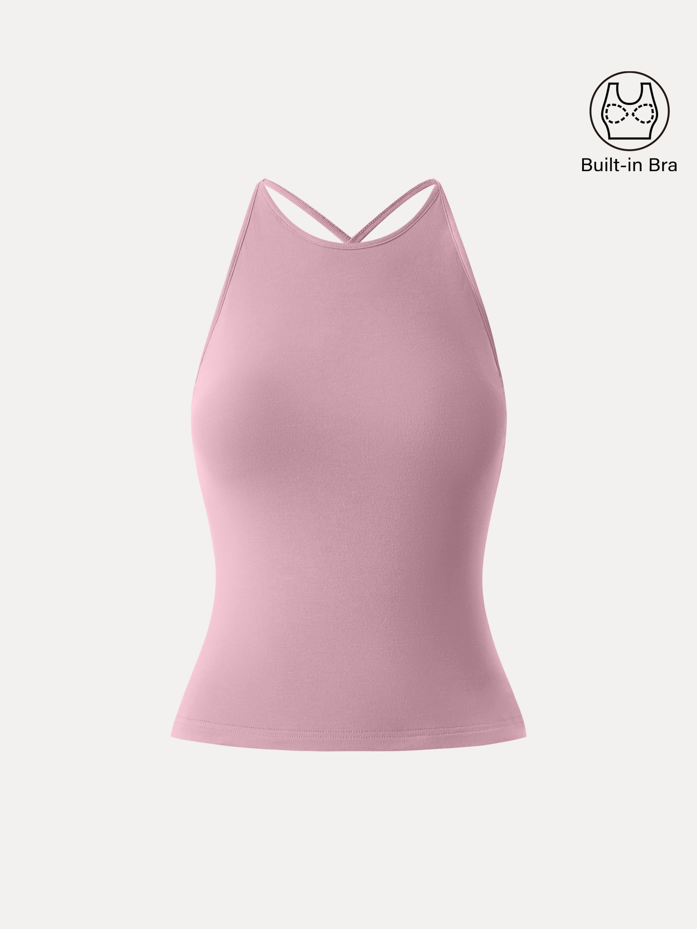 SkinKiss Round Neck Cross-Back Bandless Bra Top