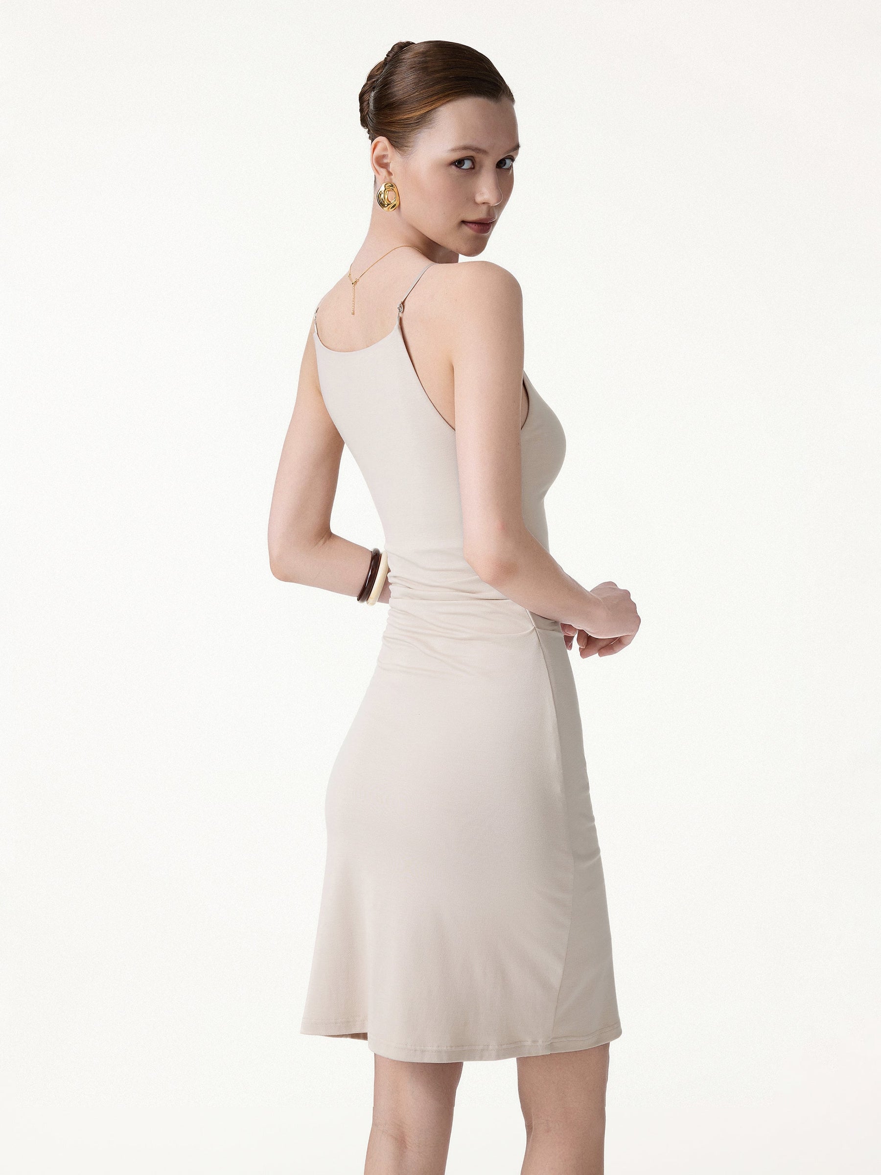 CoolTouch A-Line Rcuhed Mini Bra Dress