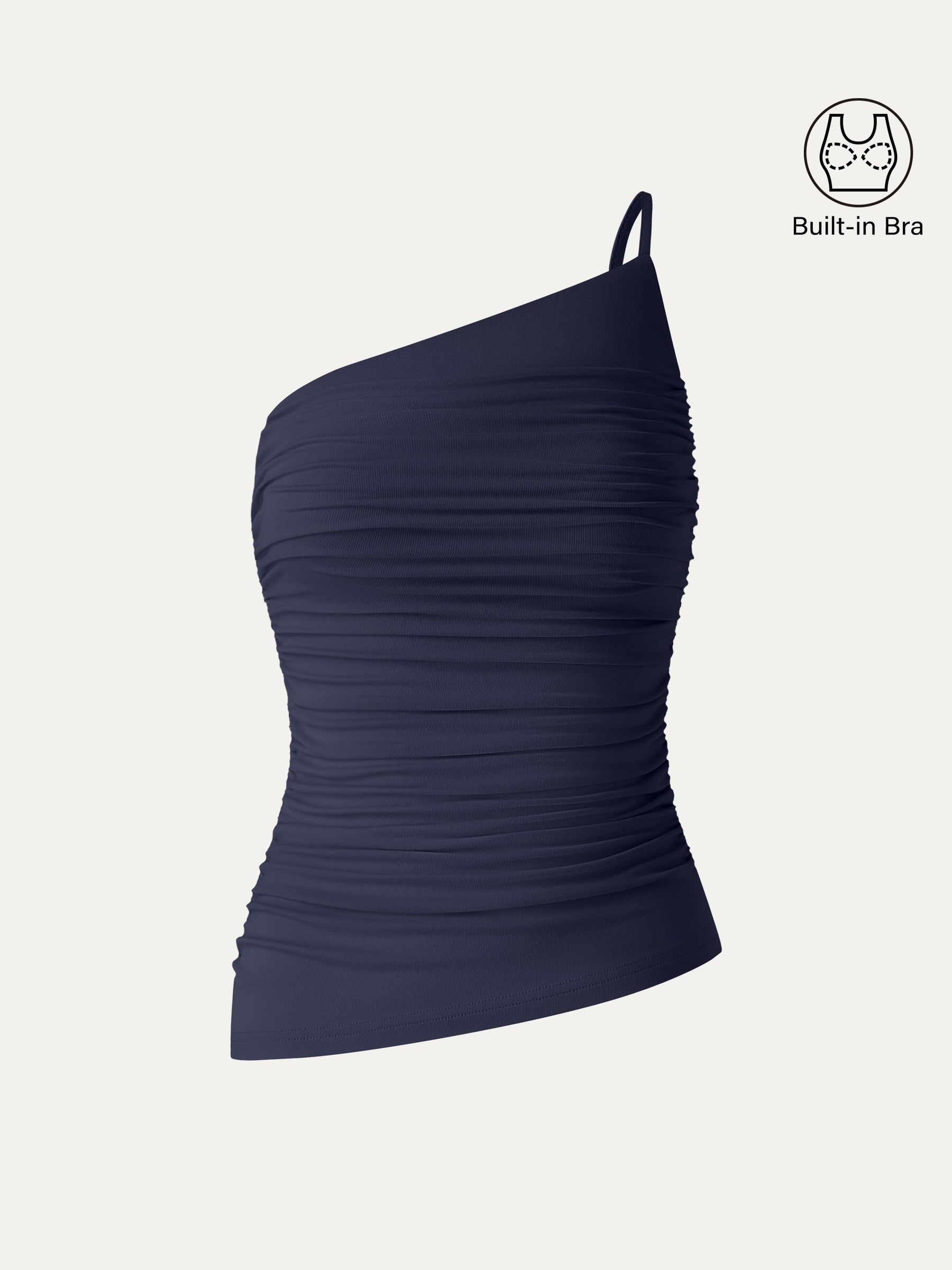 SkinKiss Ruched One Shoulder Asymmetrical Bra Top
