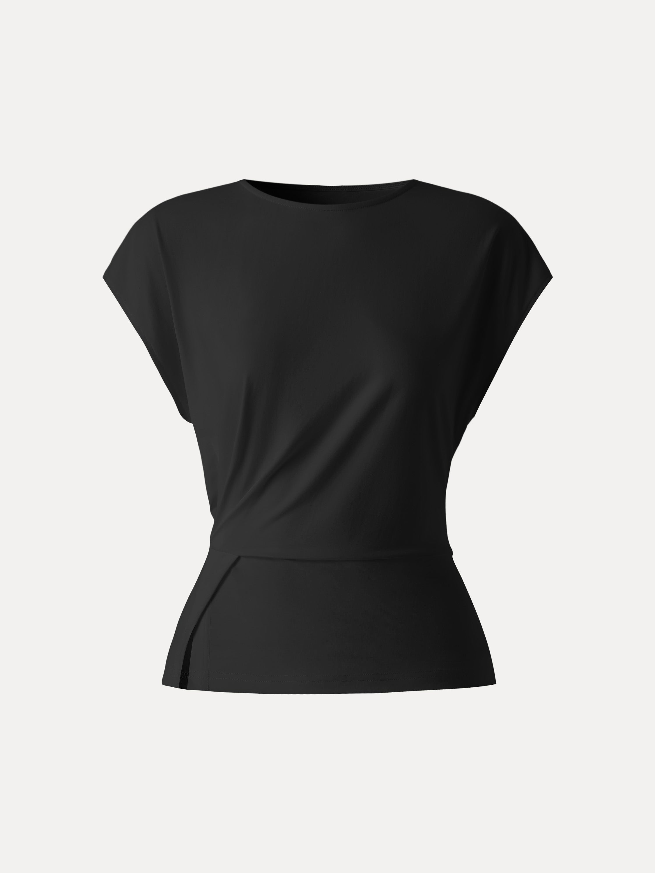 Cooling Ponte Relaxed Round Neck Tucked Top