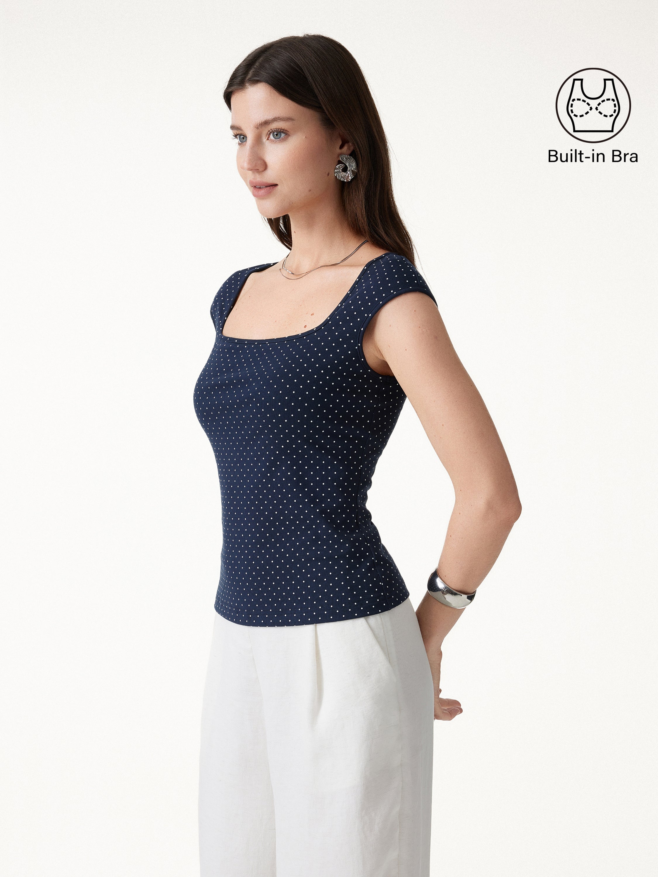 Polka Dots Square Neck Bra Top