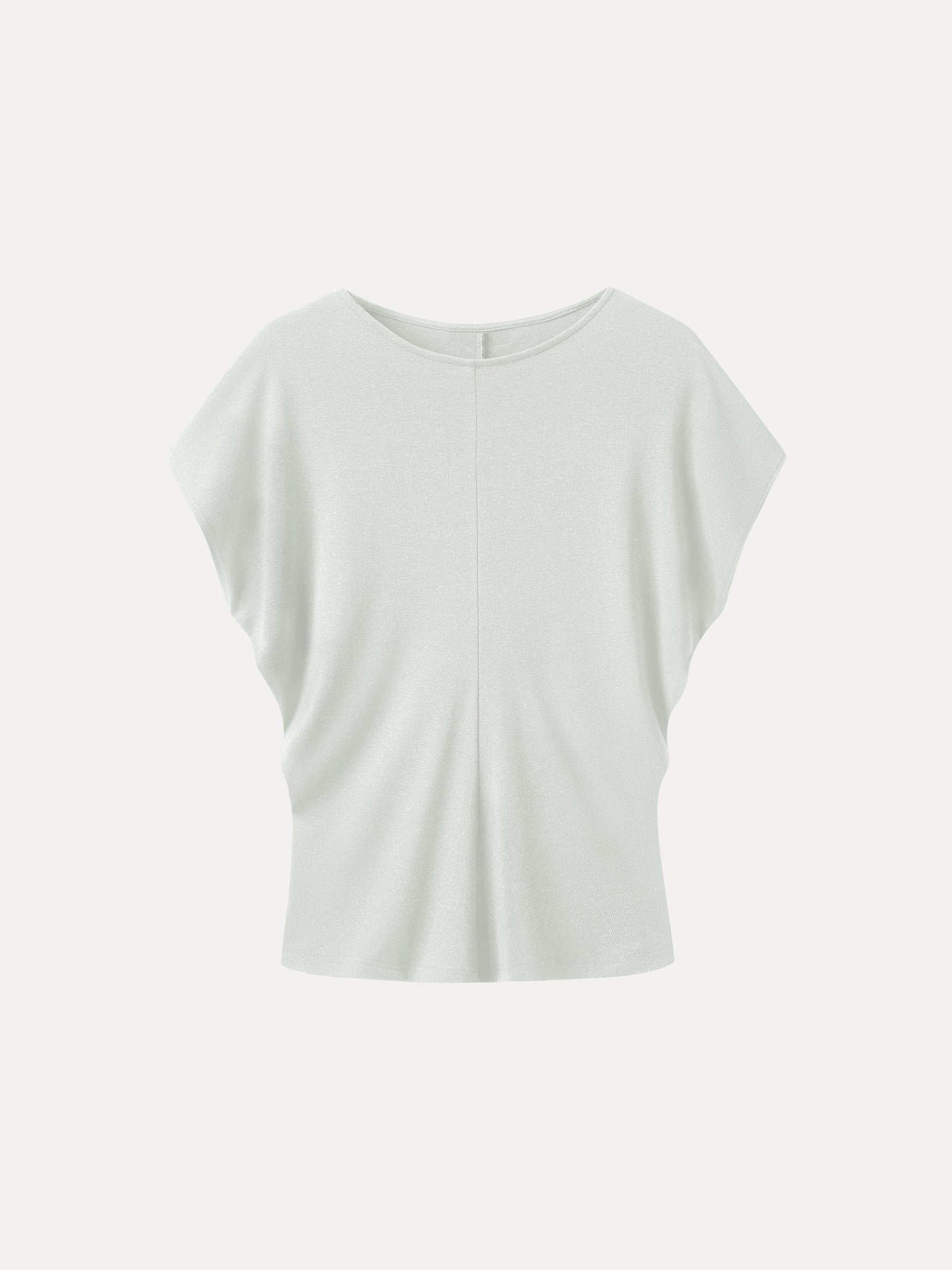 Linen-Blend Round Neck Relaxed Summer Top