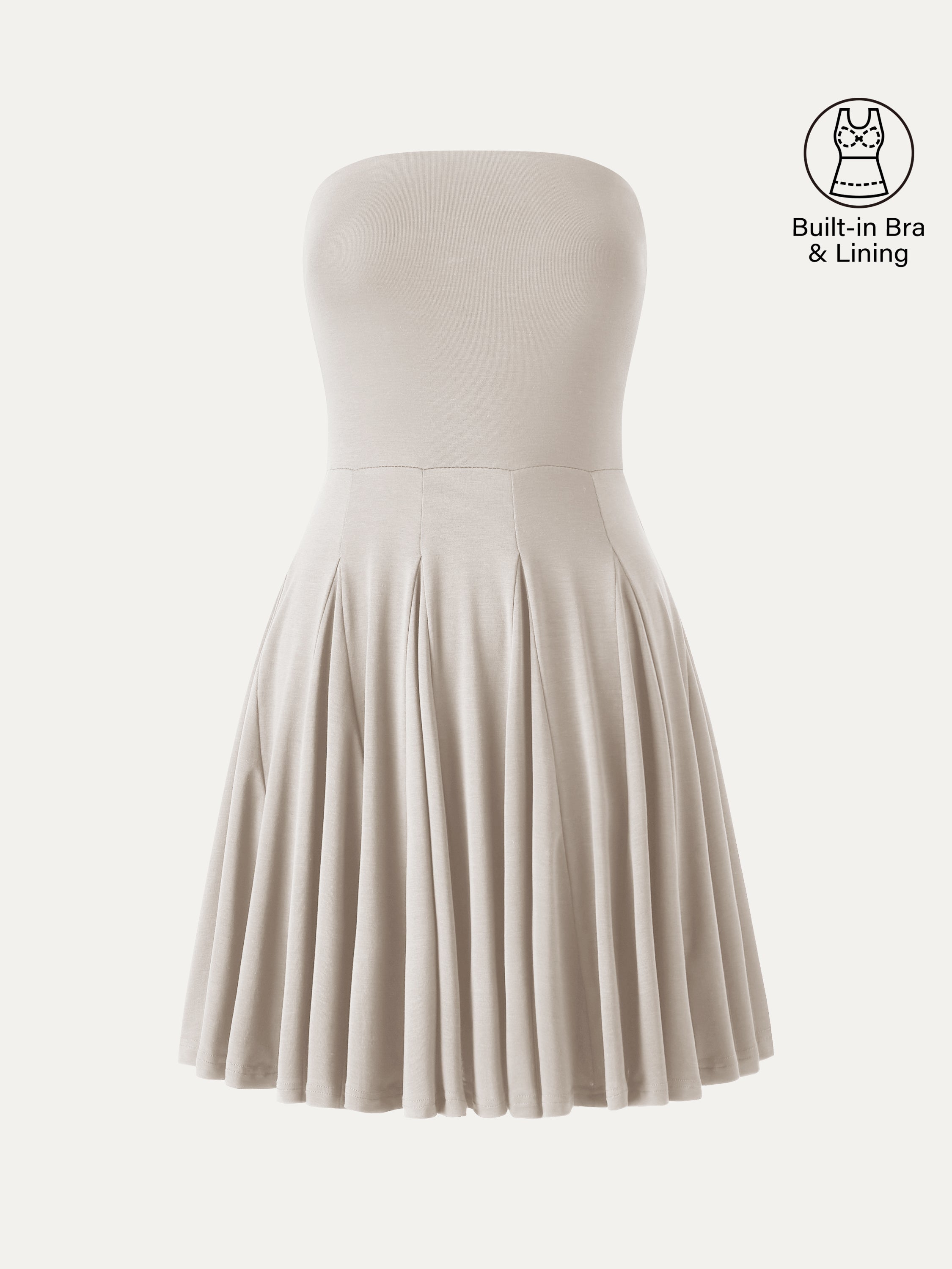 Bandeau Godet Circle Flare Mini Bra Dress