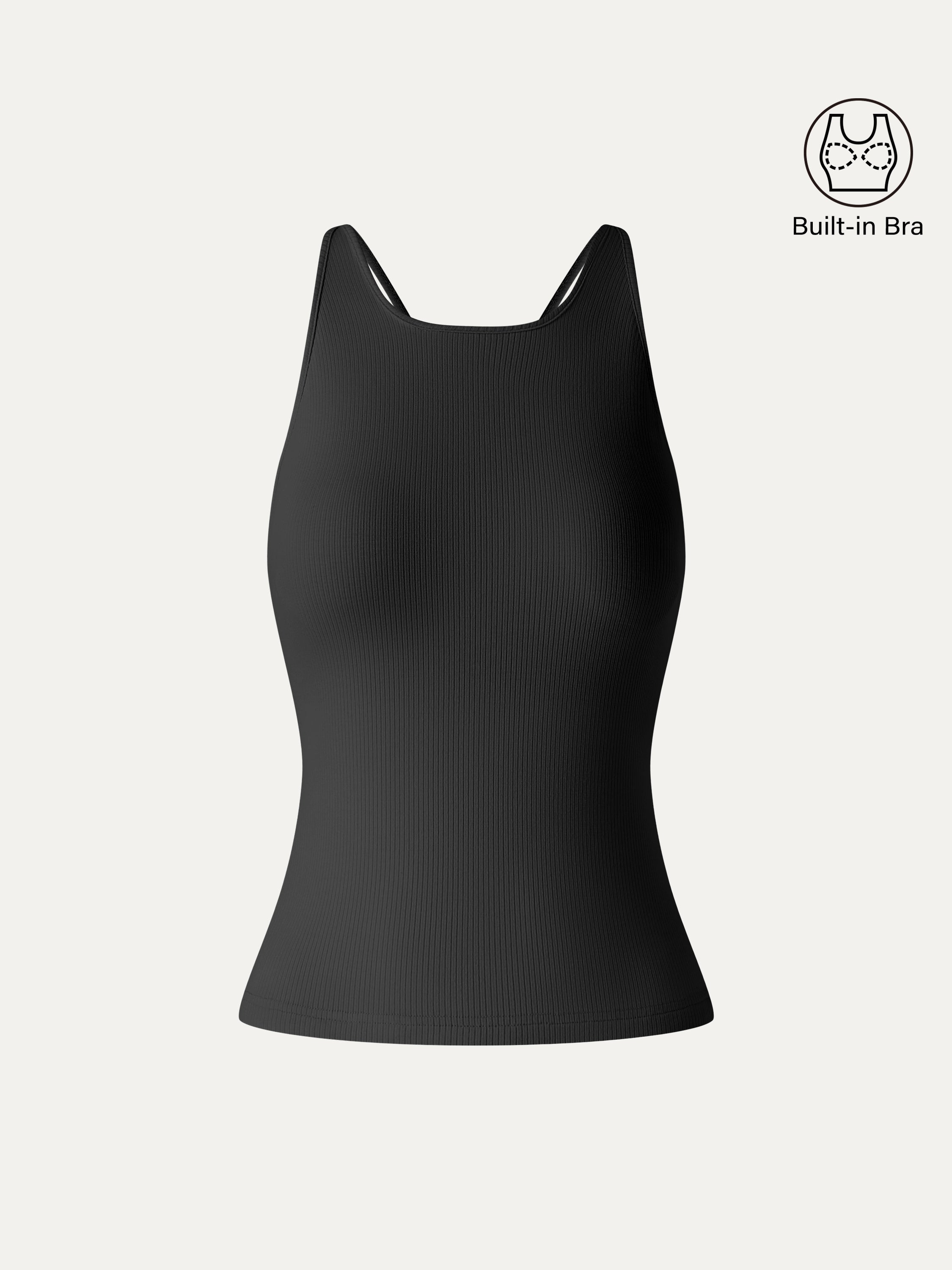 CoolTouch Ribbed Racer Back Bra Tank