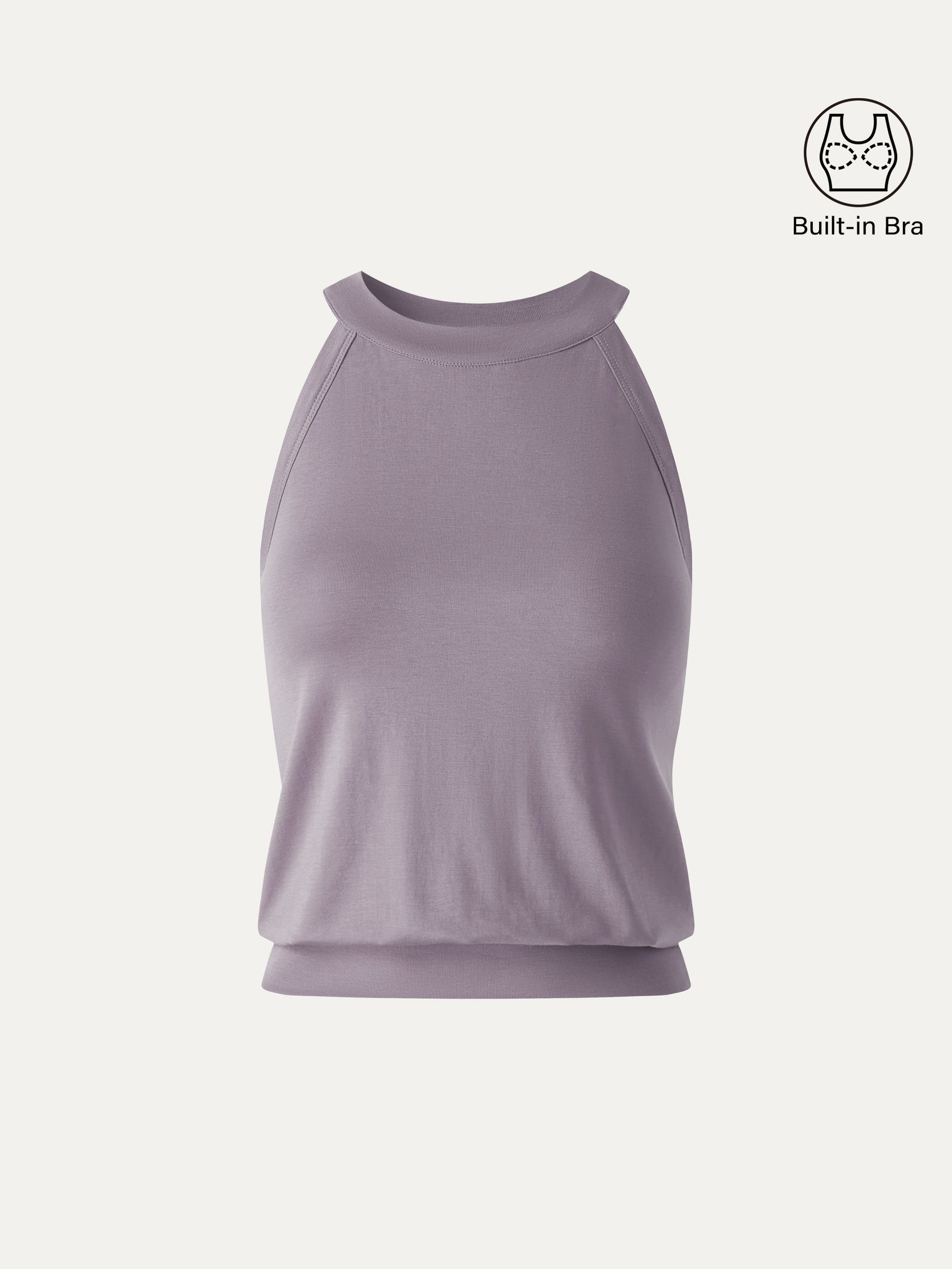 Halter Neck Banded Hem Bra Tank