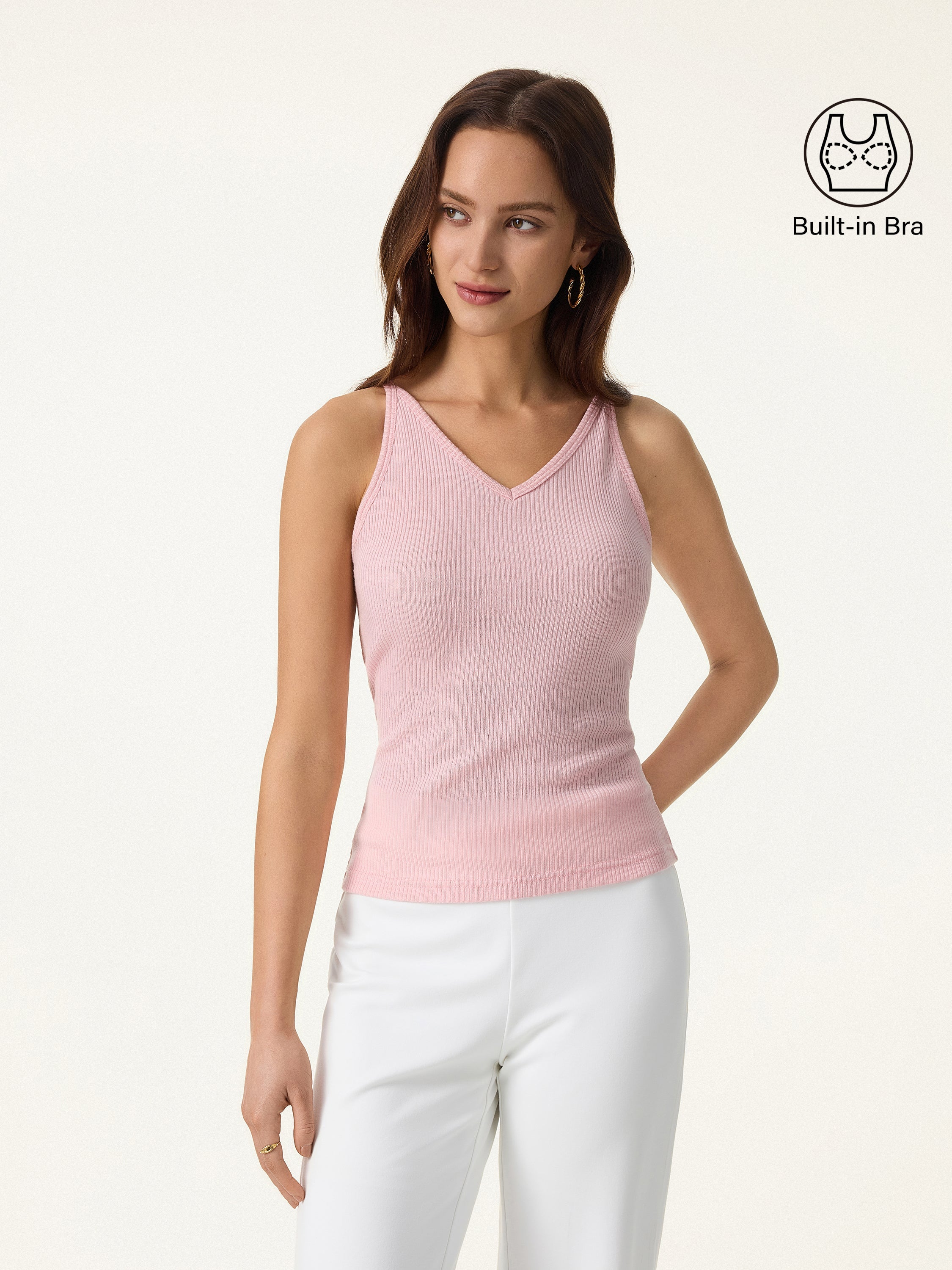 Breathable V-Neck Spaghetti Bra Tank