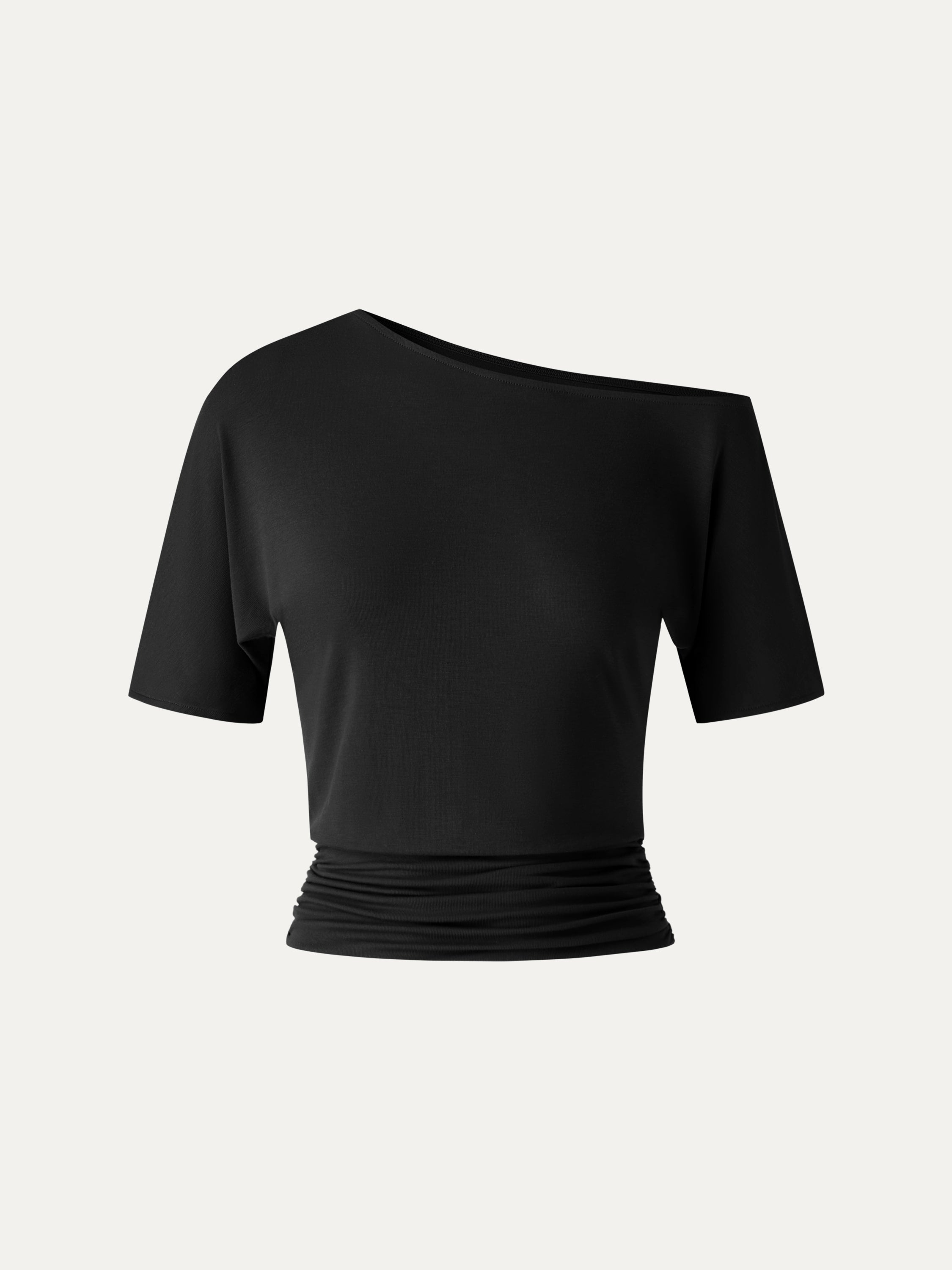Relaxed Short Sleeve Ruched Top